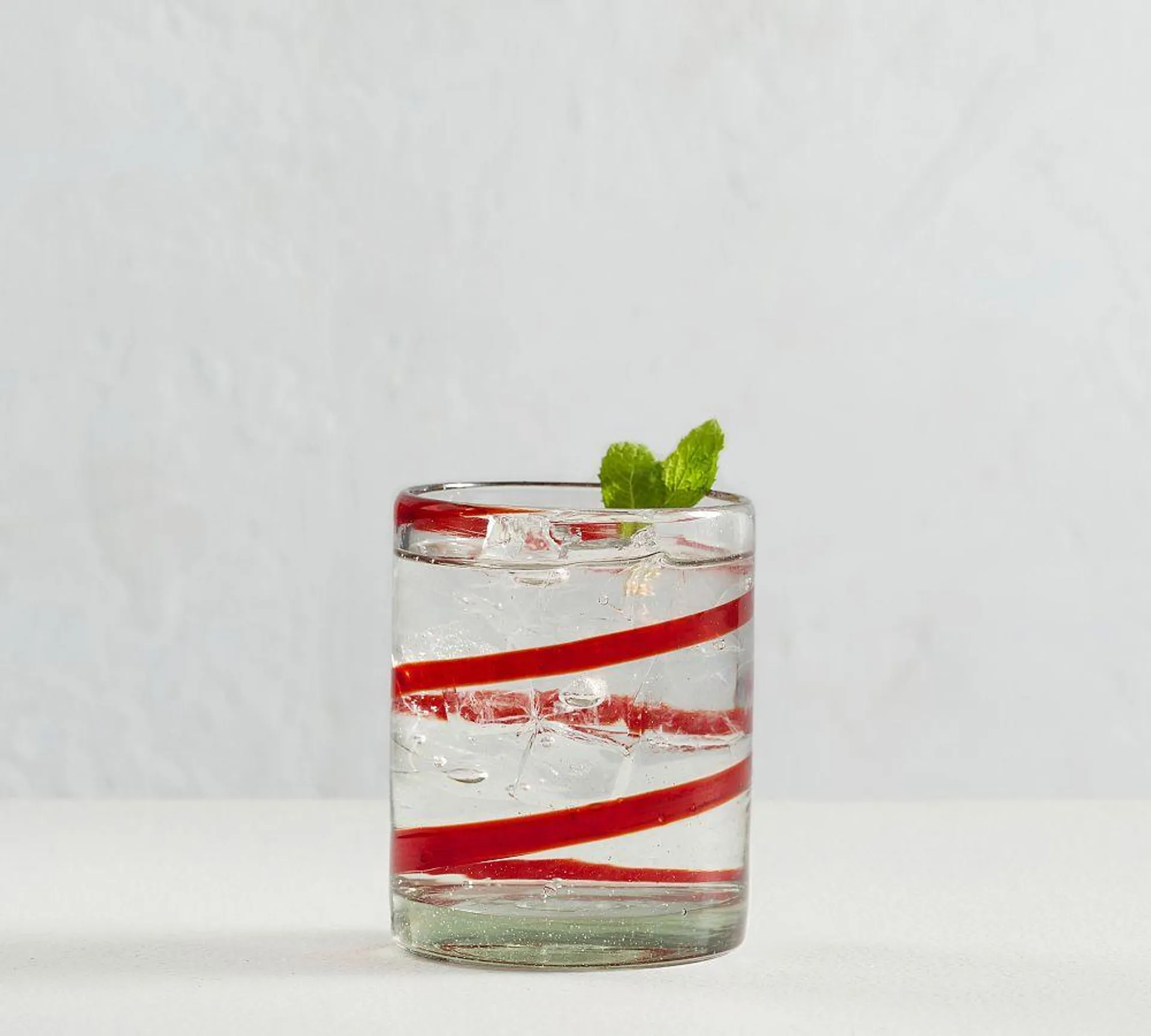 Red Ribbon Handcrafted Recycled Drinking Glasses