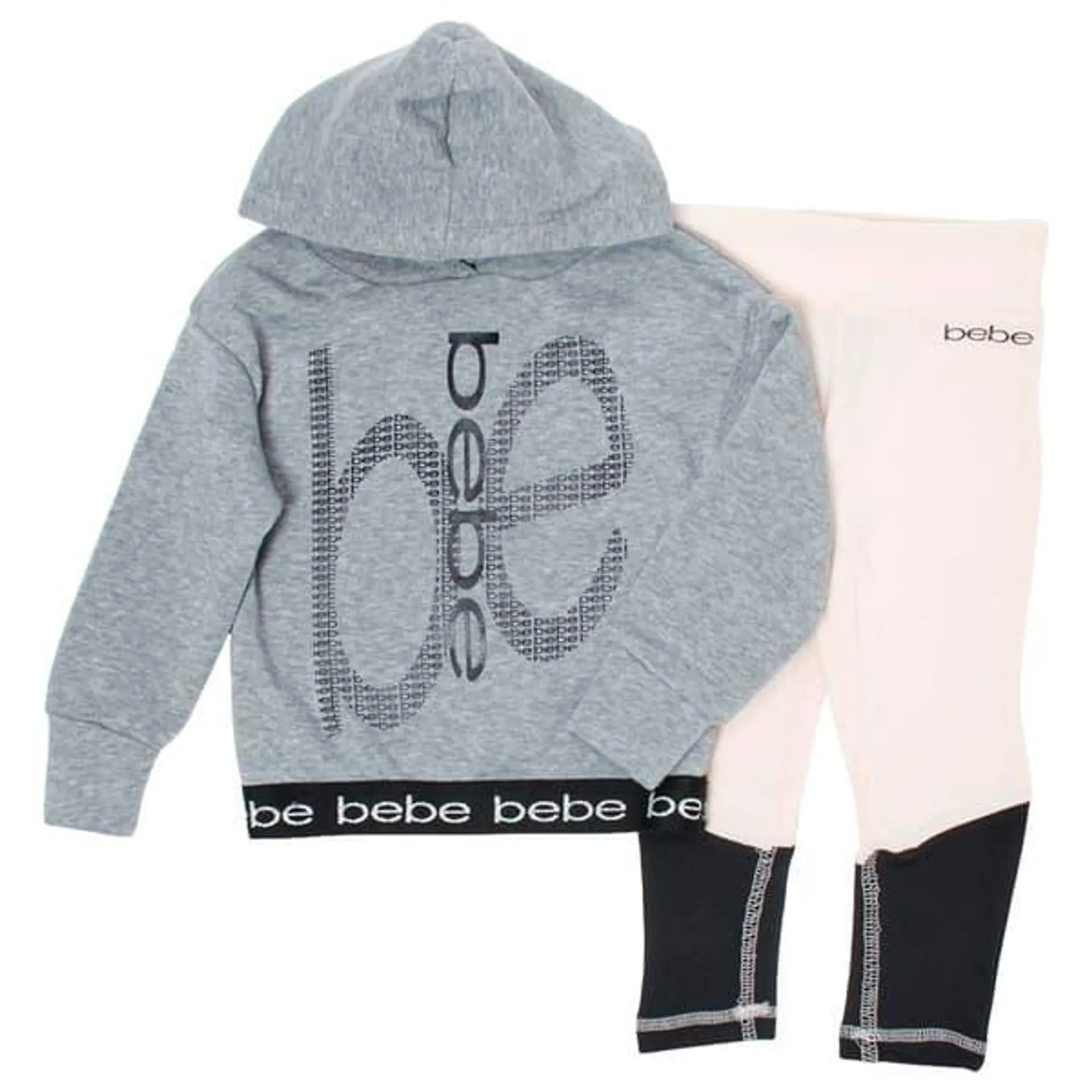 Toddler Girl Bebe Marled Hoodie & Color Block Leggings Set