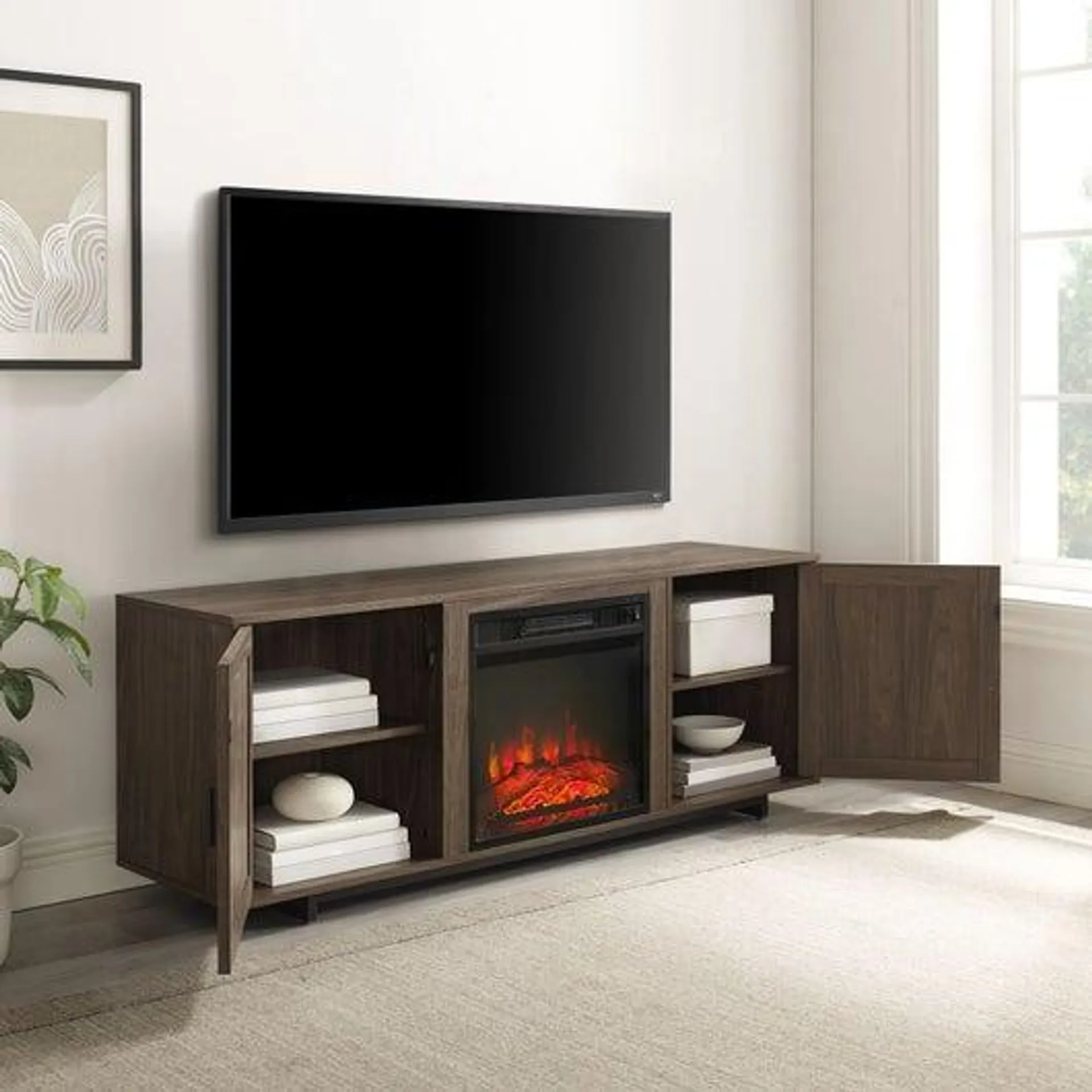 Silas Low Profile Fireplace Tv Stand For 65+ Inch Tv