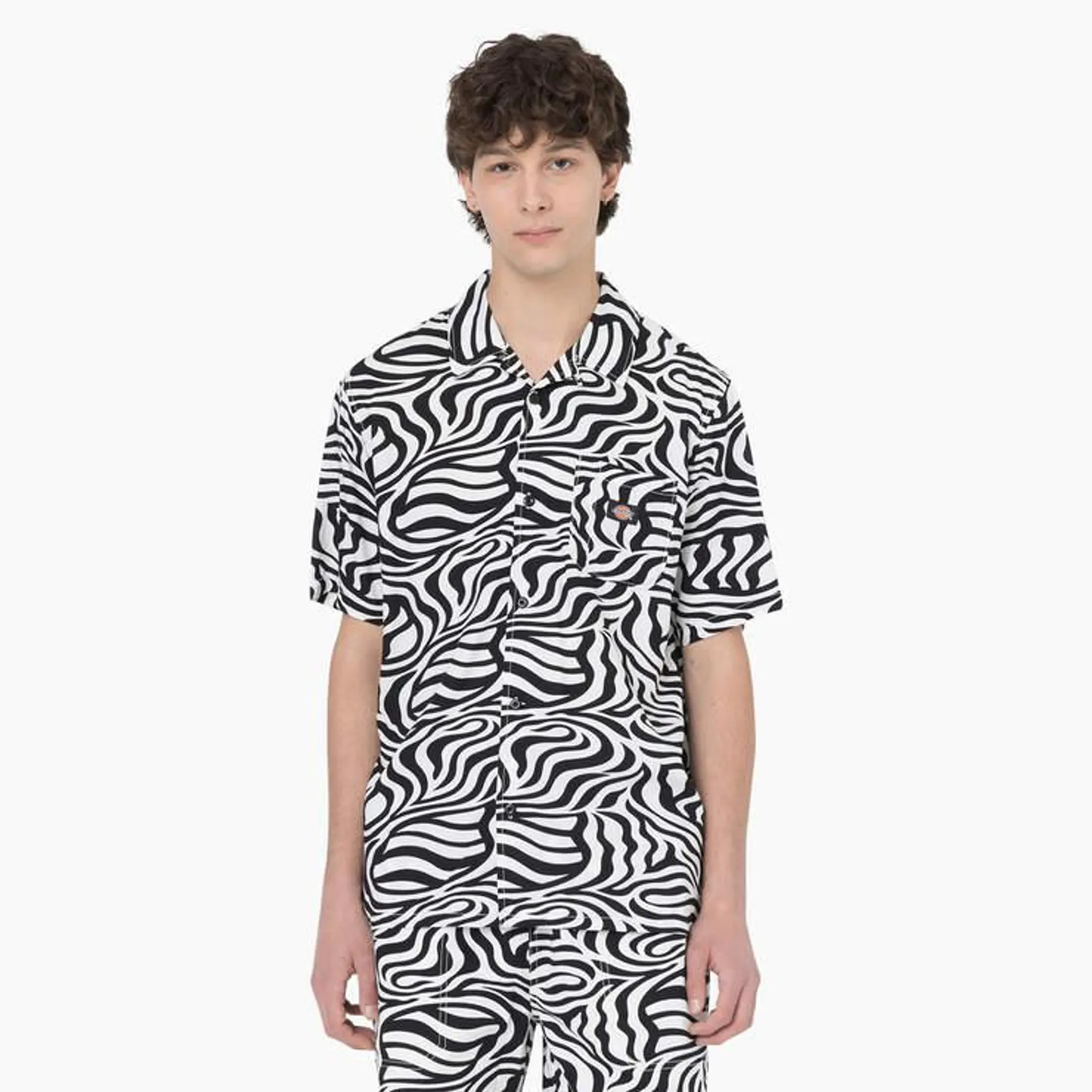 Zebra Print Short Sleeve Shirt