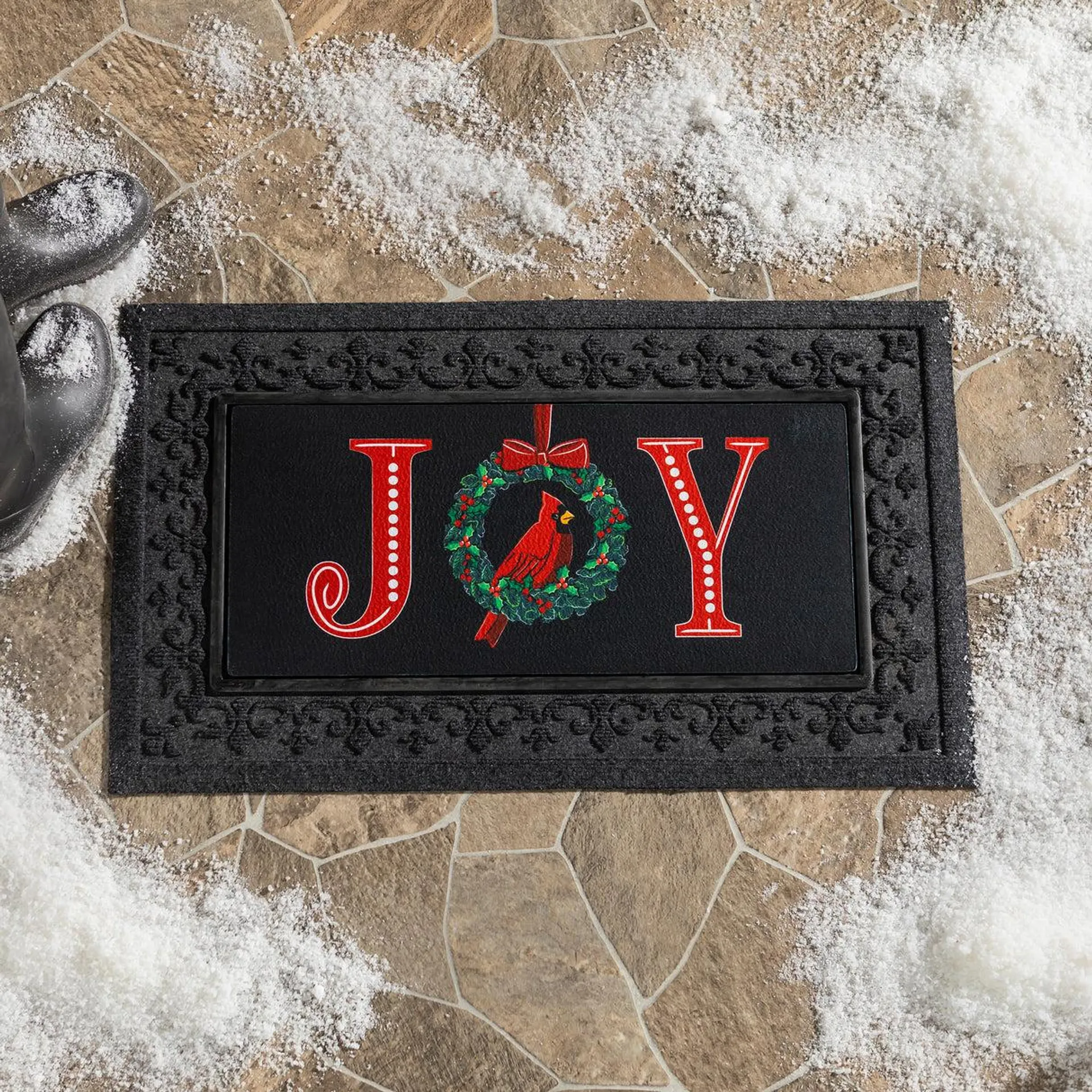 Joy to the World Wreath Sassafras Switch Mat