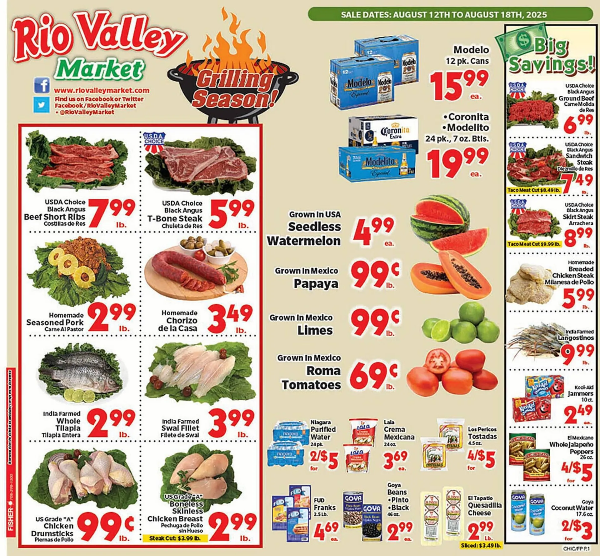 Weekly ad Rio Valley Market Weekly Ad from August 12 to August 18 2025 - Page 1