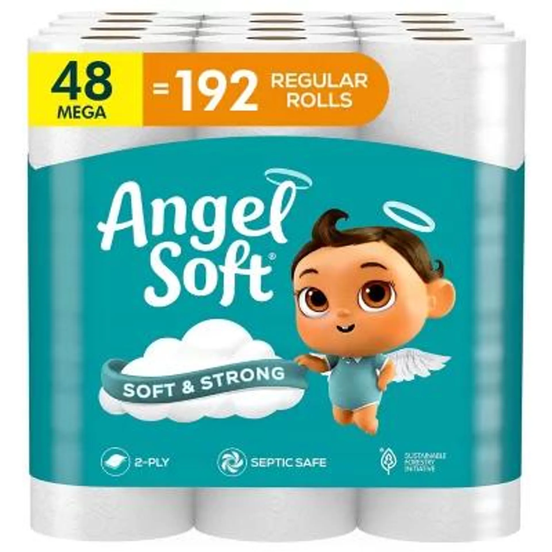 Angel Soft Soft & Strong 2-Ply Toilet Paper 48 rolls, 320 sheets/roll