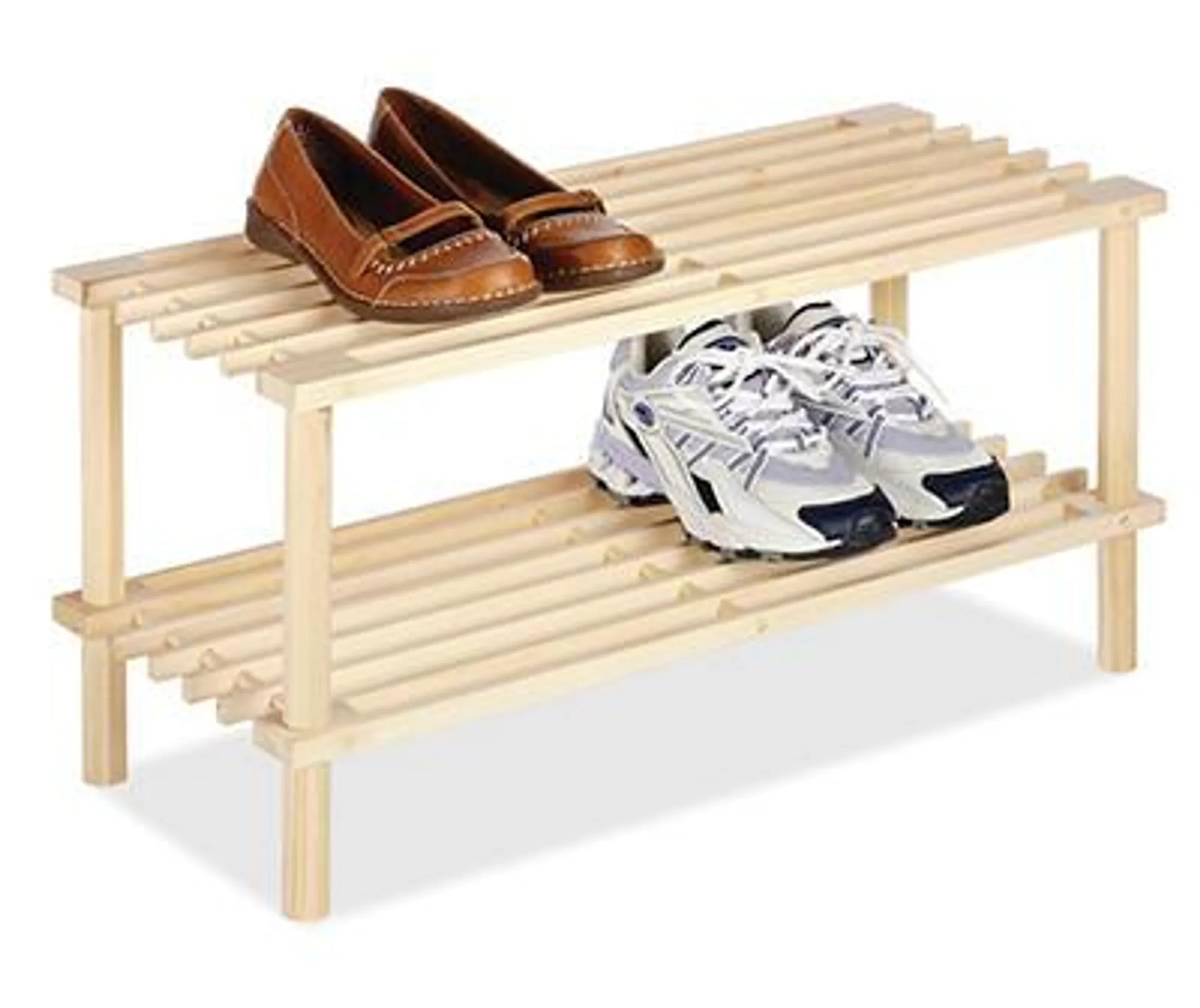 Natural Wood Shoe Rack