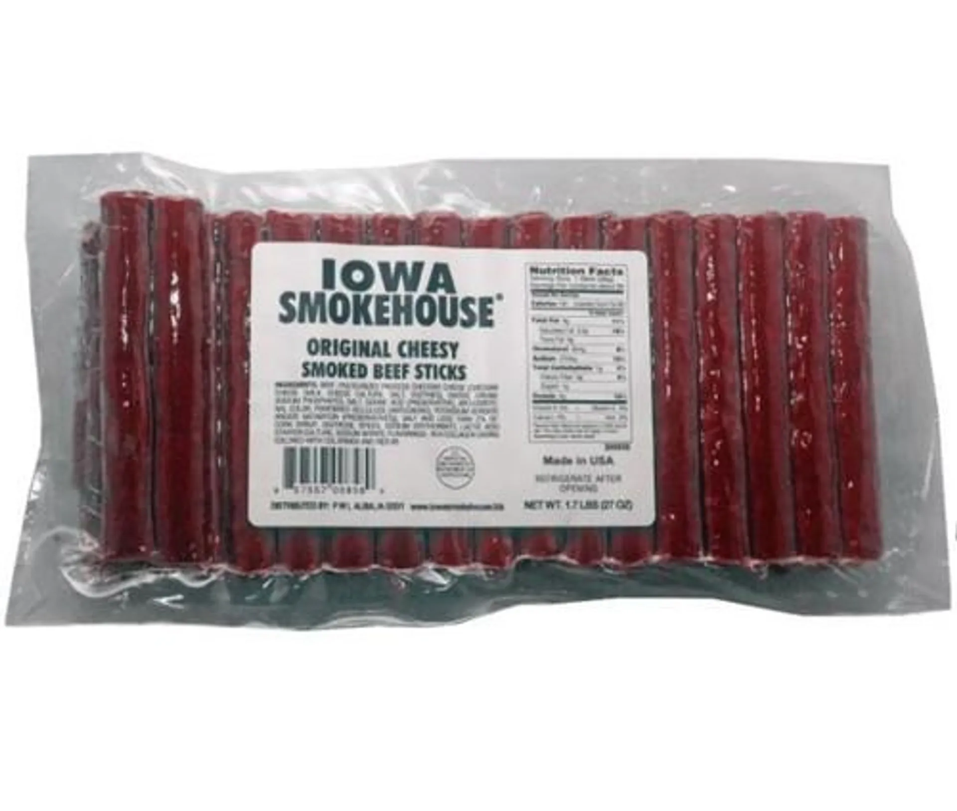 Iowa Smokehouse Original Smoked Beef Cheesy Sticks- 27oz Bag