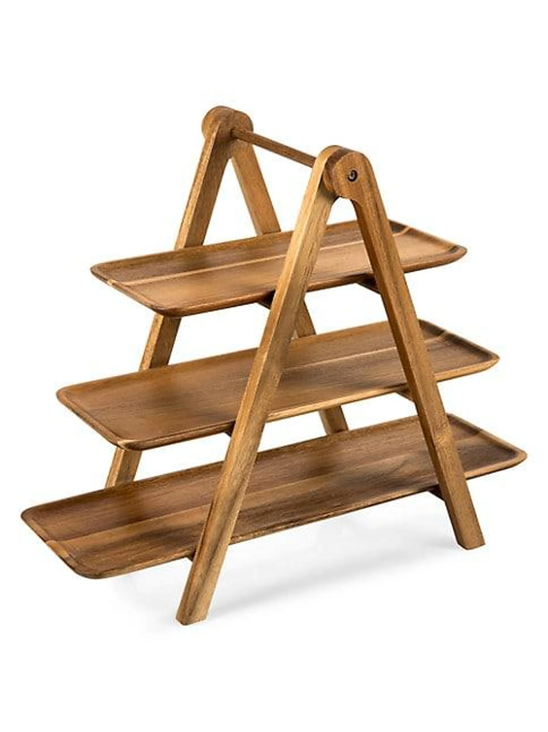 Three-Tier Wooden Serving Ladder