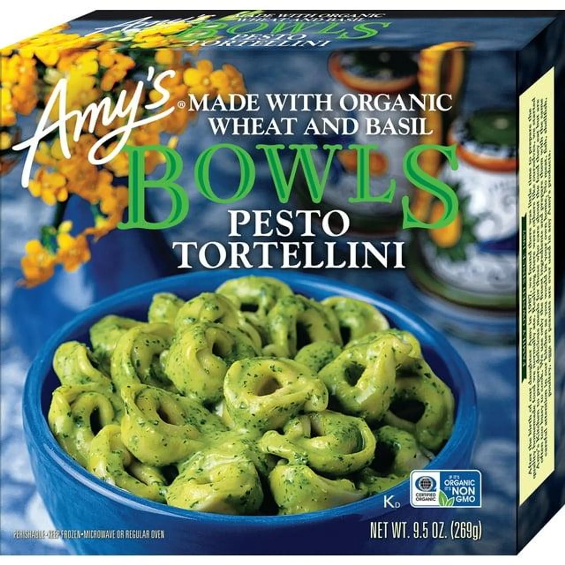 Amy's Frozen Meals, Pesto Tortellini Bowl, Microwave Meals, 9.5 oz