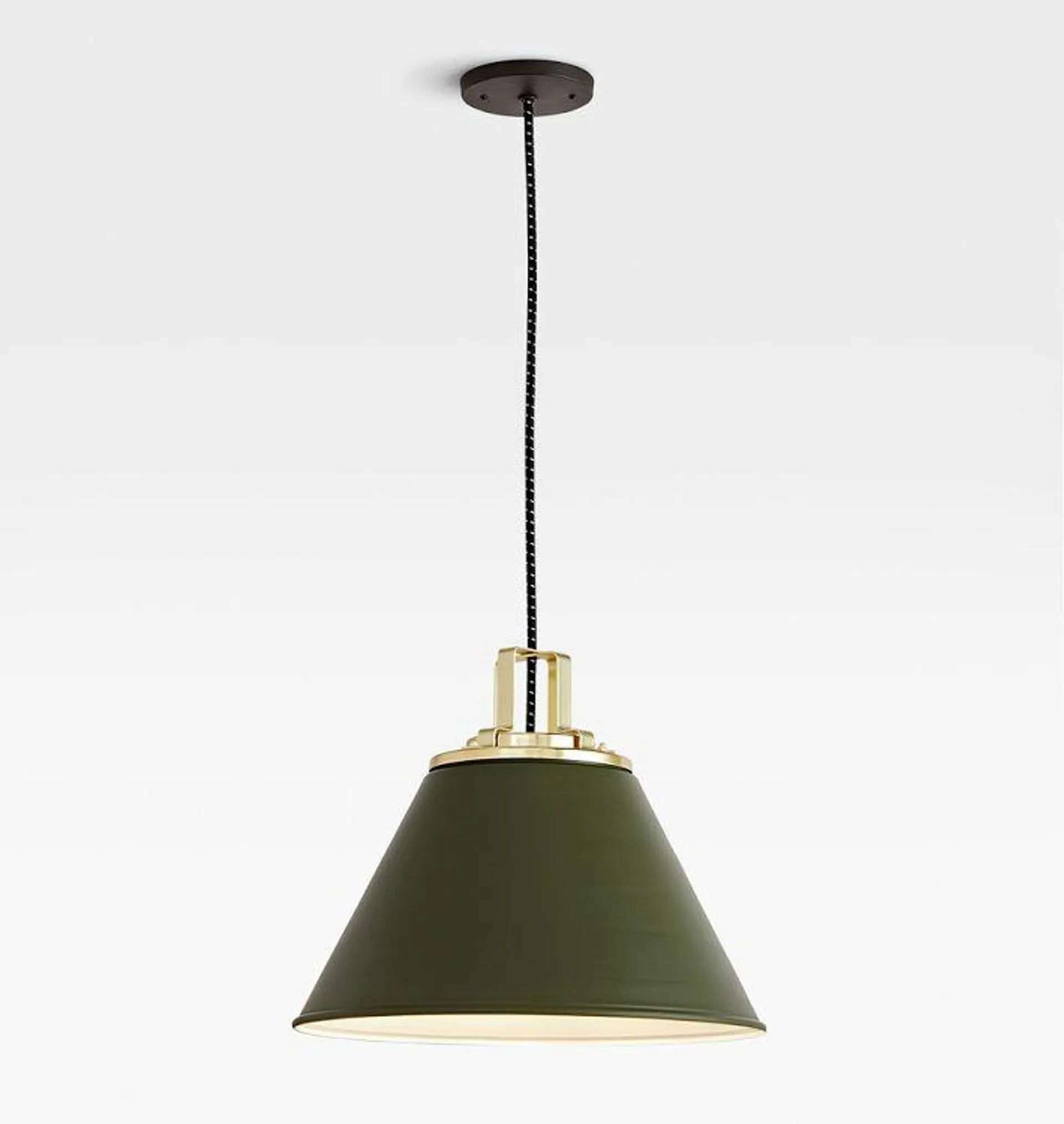 Butte 18" Cone Pendant, Aged Brass Fitter