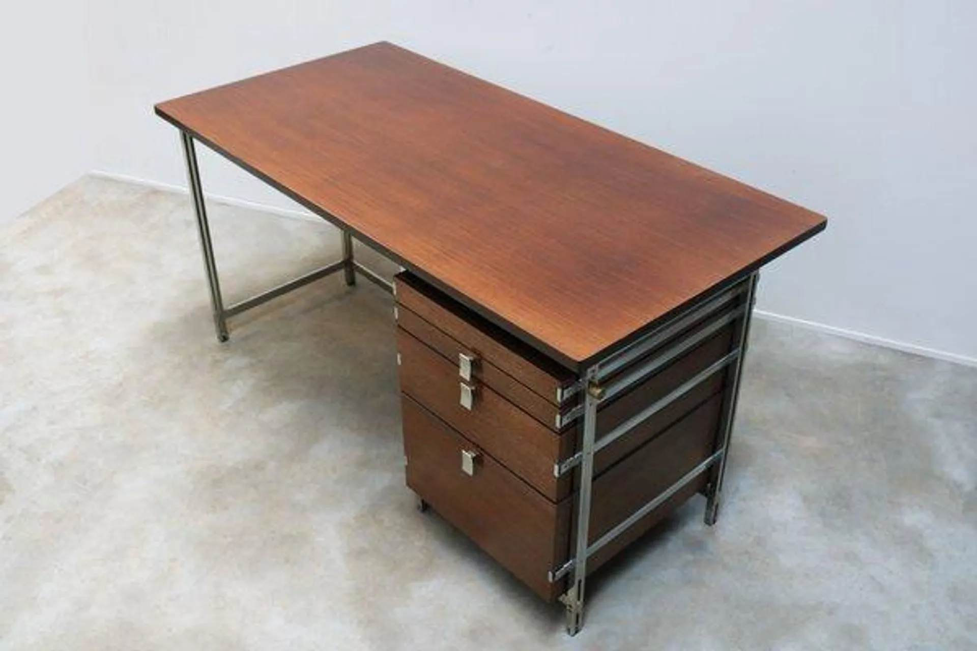 Mutenyé Wood Desk by Jules Wabbes for Mobilier Universel, 1960s