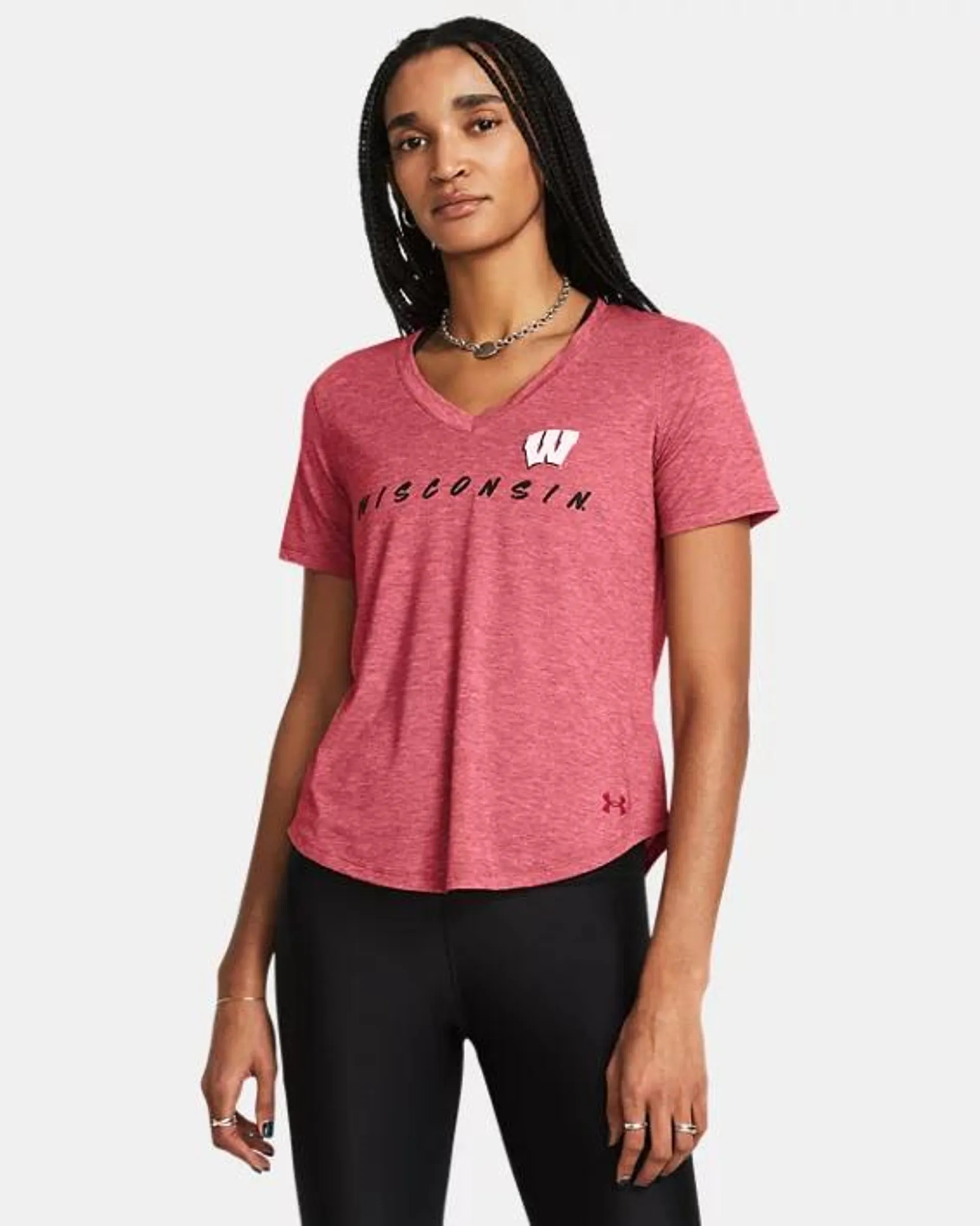 Women's UA Breezy Jersey Collegiate V-Neck T-Shirt