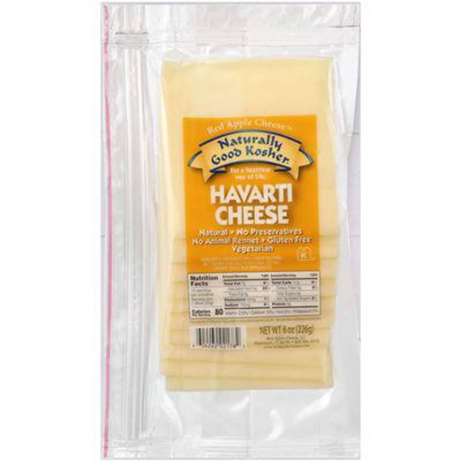 Naturally Good Kosher Havarti Sliced Cheese