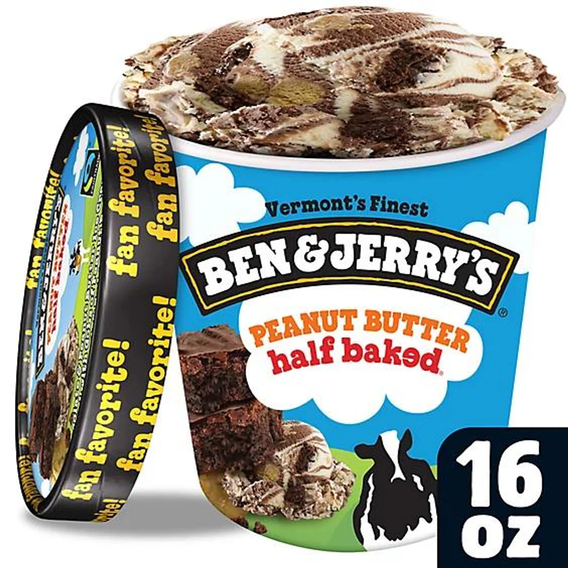 Ben & Jerry's Peanut Butter Half Baked Ice Cream - 16 Oz