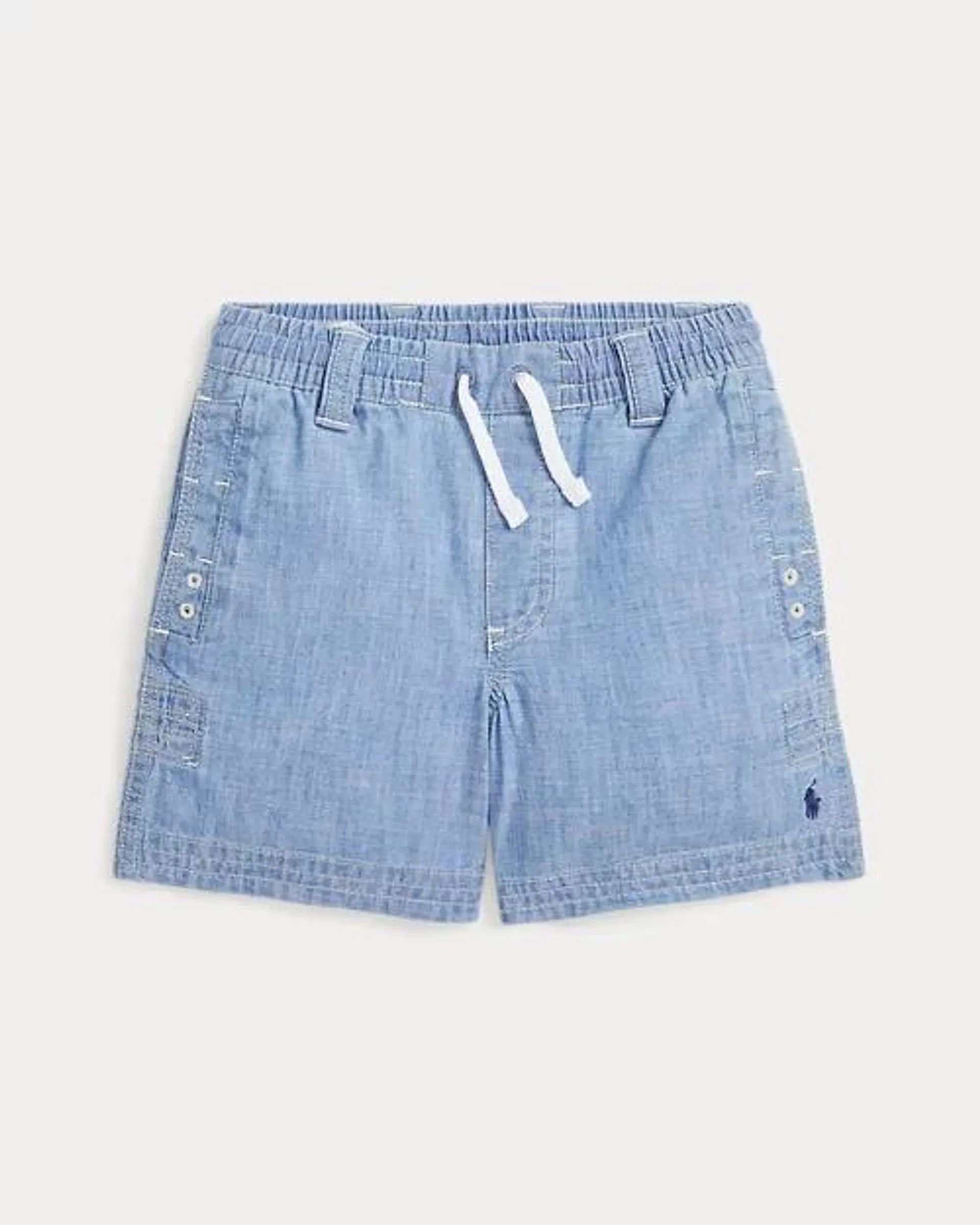 Indigo Chambray Drawstring Short