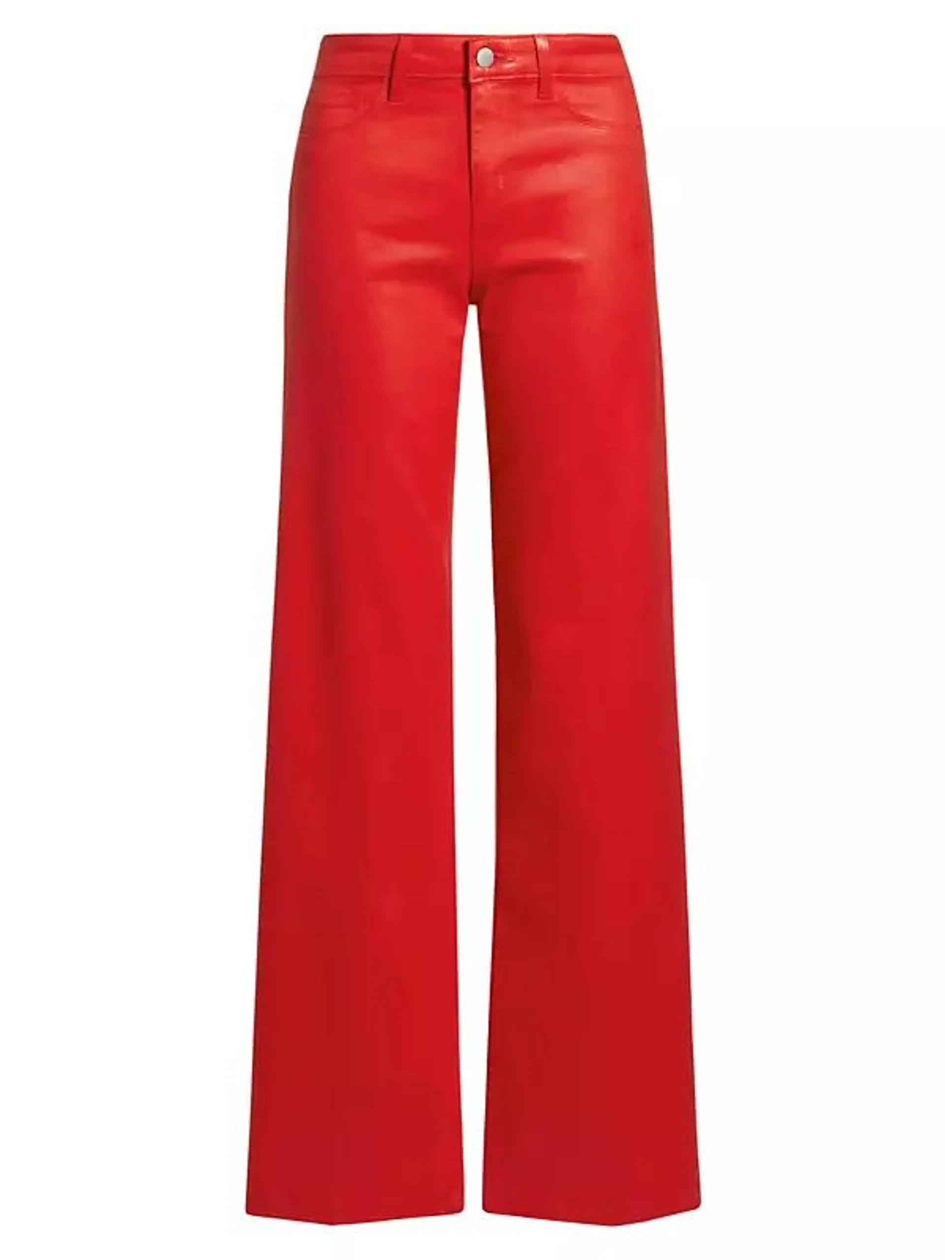 Clayton Coated High-Rise Wide-Leg Jeans