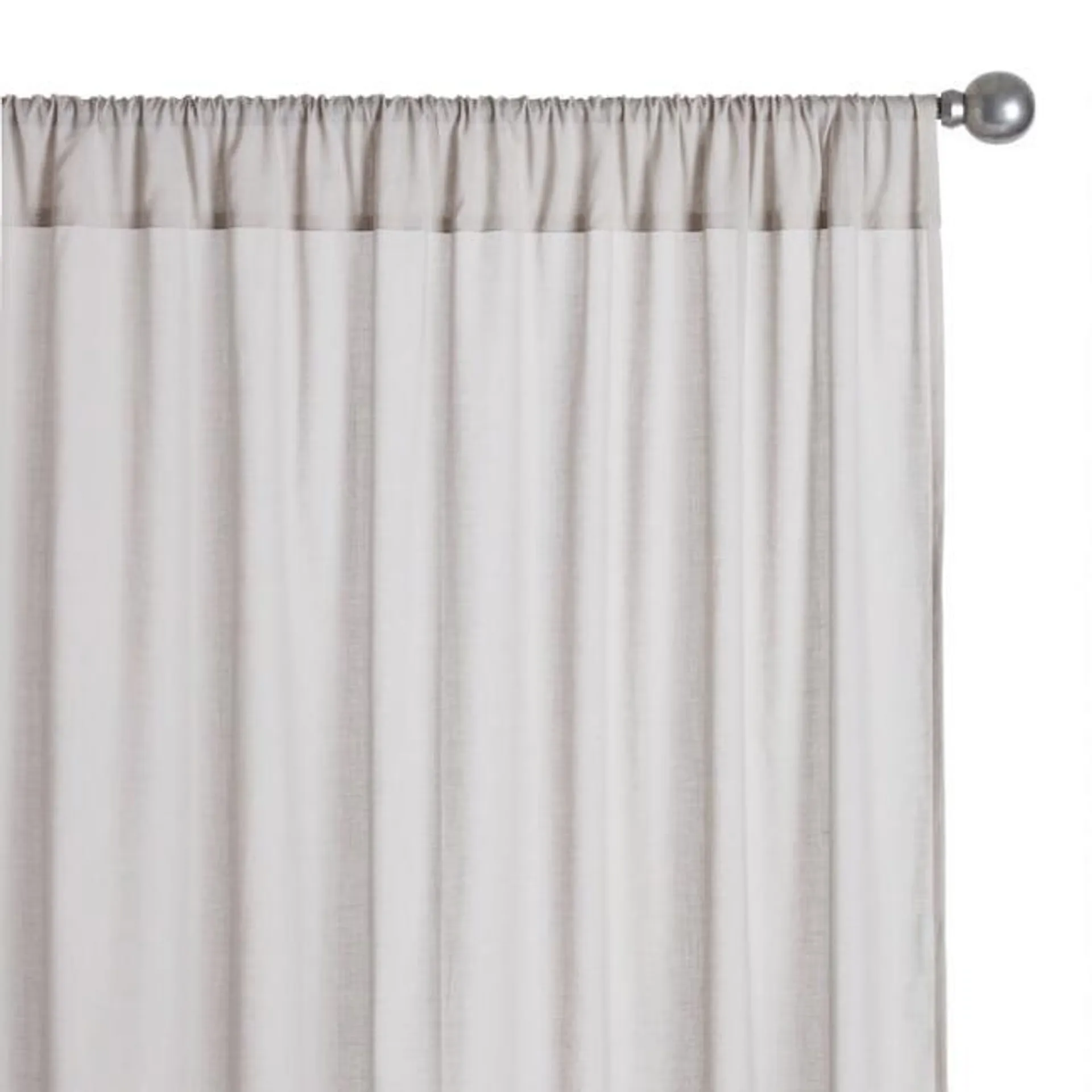 Cotton Voile Sleeve Top Curtains Set Of 2