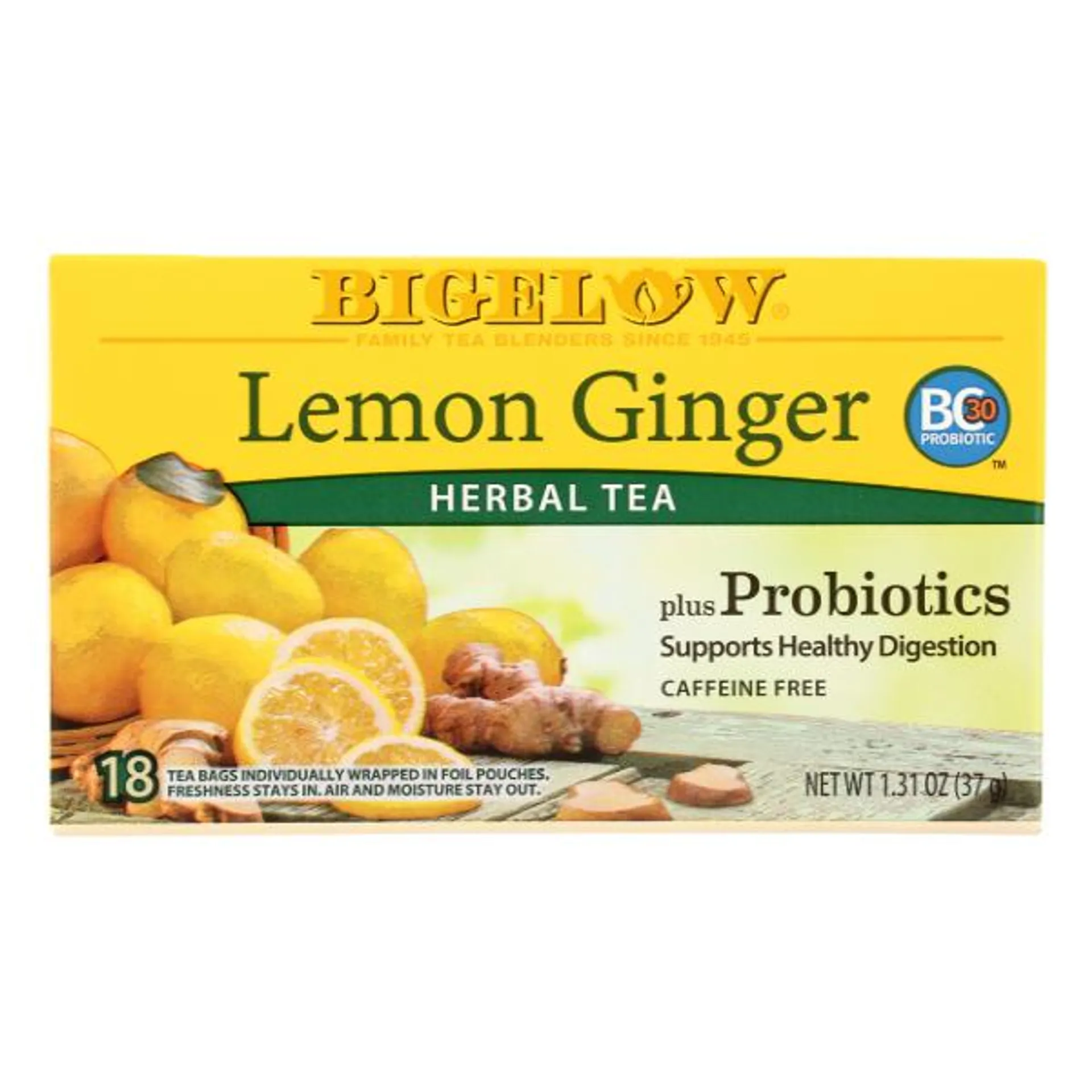 Bigelow Lemon Ginger Tea 18ct - 1.39 Ounce