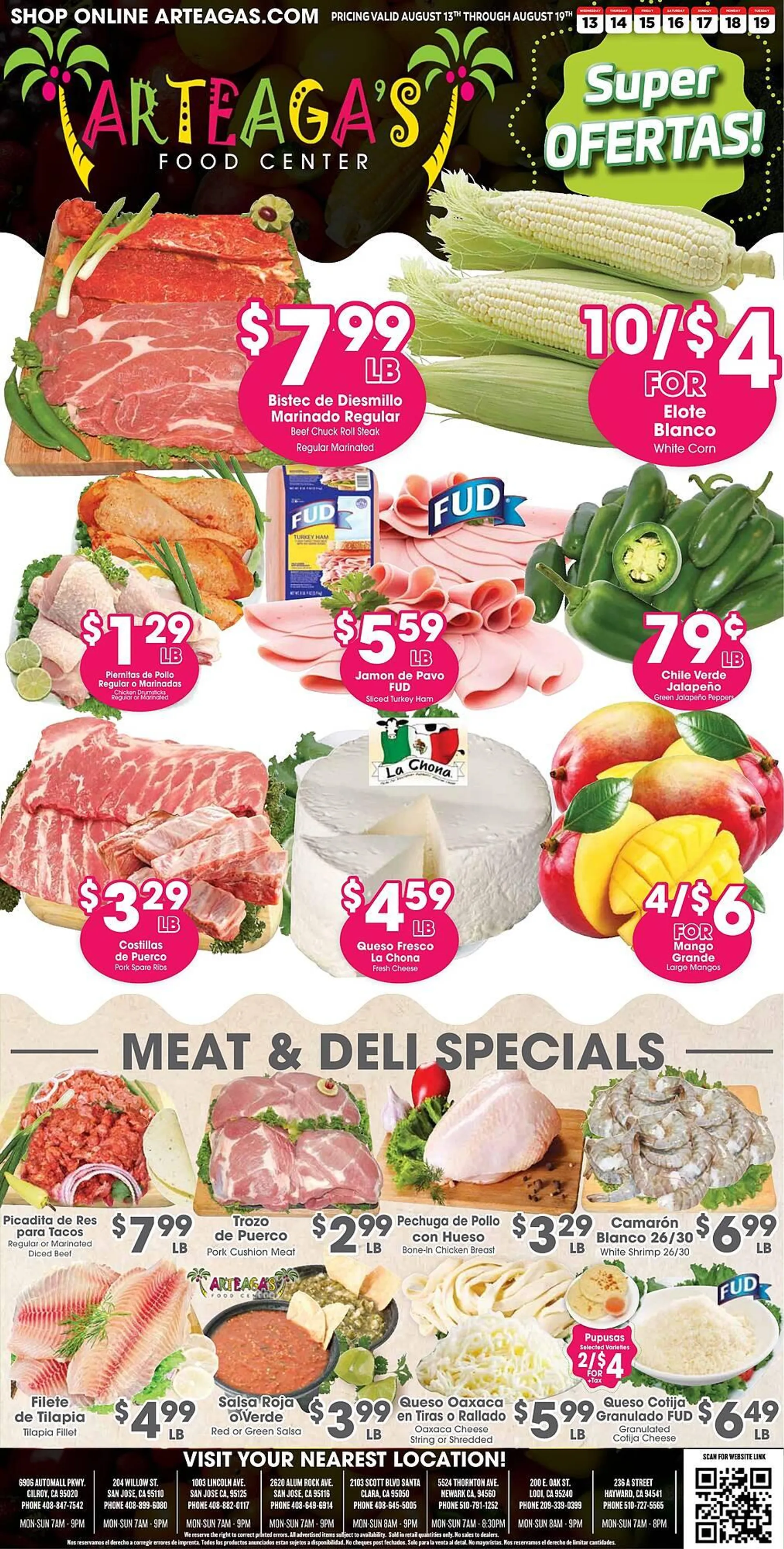 Weekly ad Arteagas Food Center Weekly Ad from August 13 to August 19 2025 - Page 1