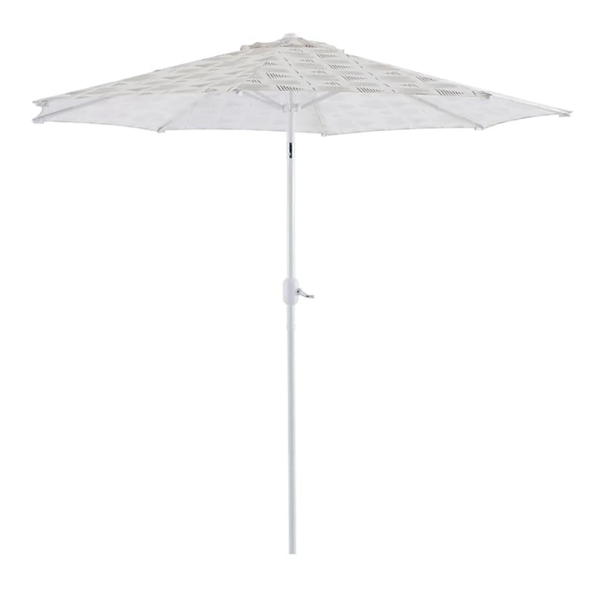 Brown Stripe Crank & Tilt Round Outdoor Patio Umbrella, 9'