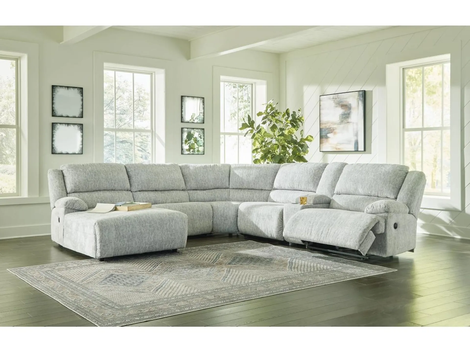 McClelland 6-Piece Manual Reclining Sectional with Chaise