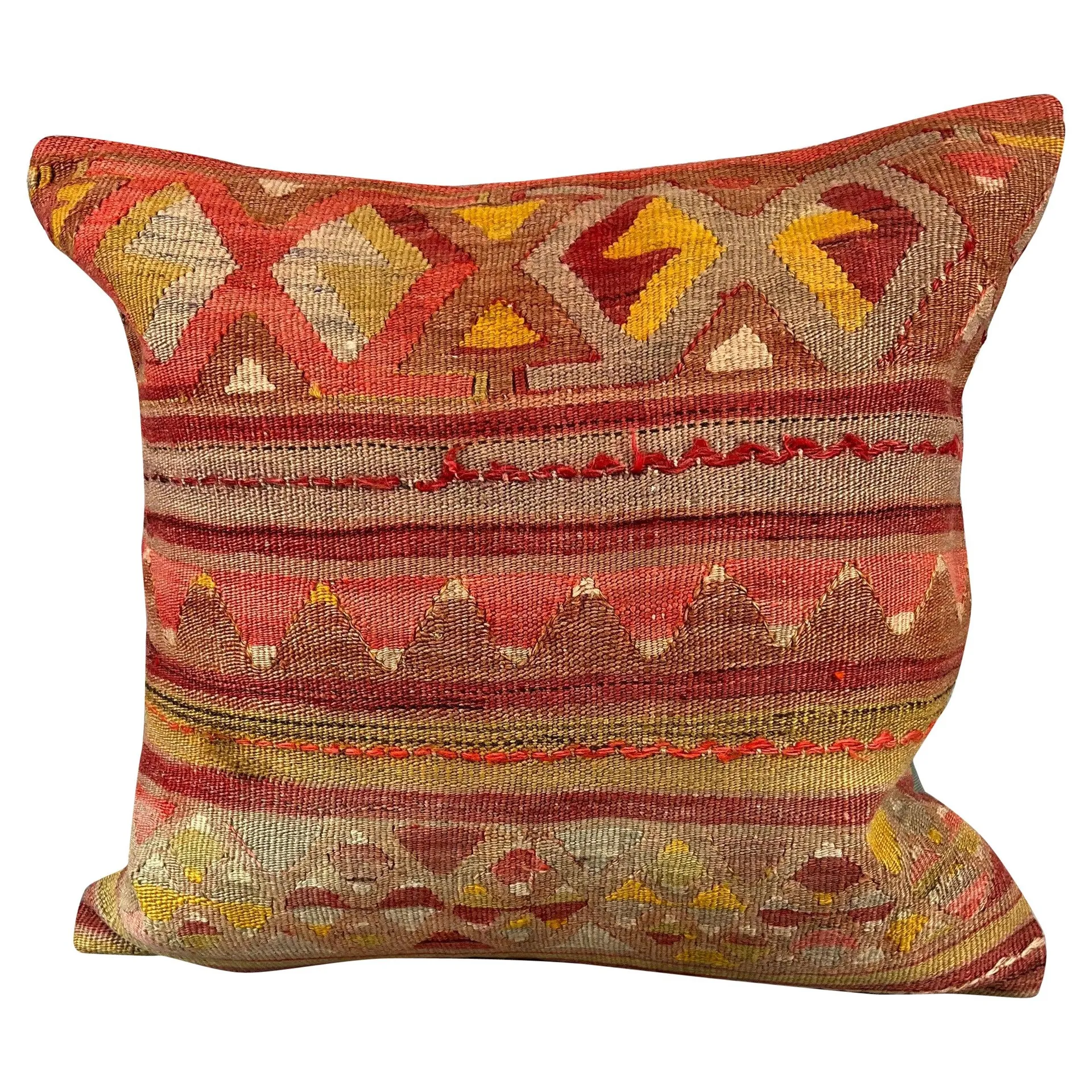 20 x 20 Kilim Pillow Turkish Cushion Natural Green Pillow Cushion Cover #6814