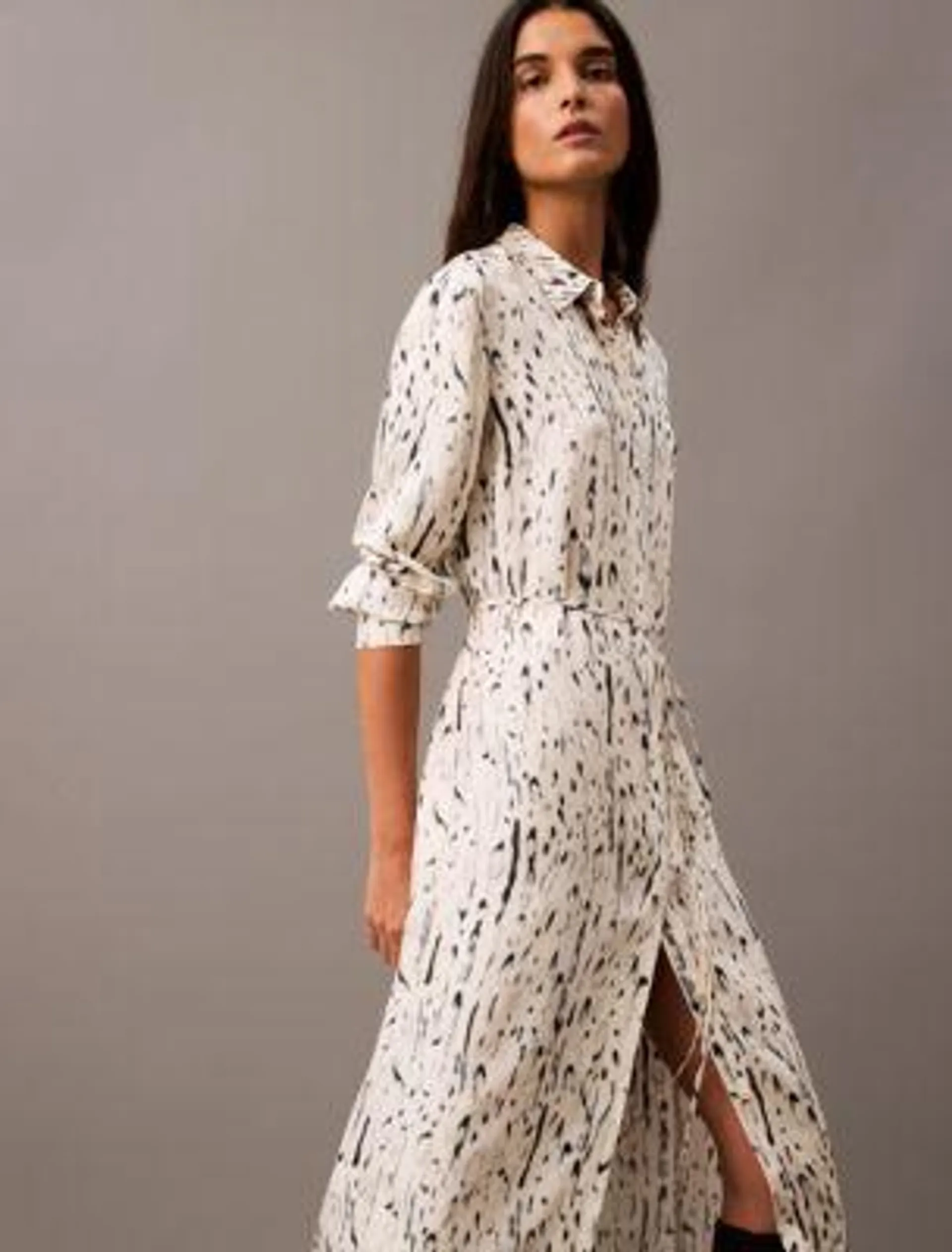 Viscose Twill Maxi Shirt Dress