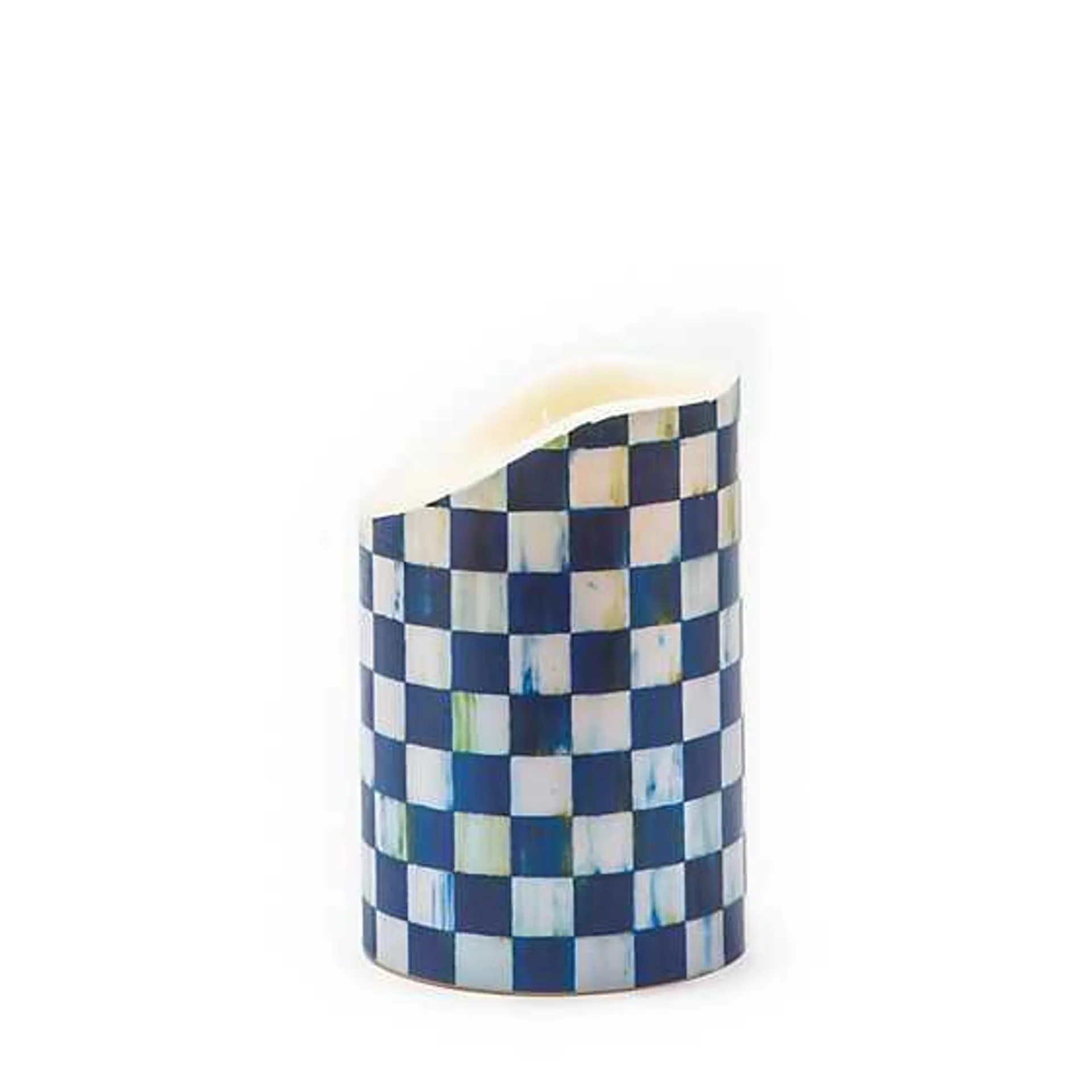 Royal Check Flicker 8" Pillar Candle