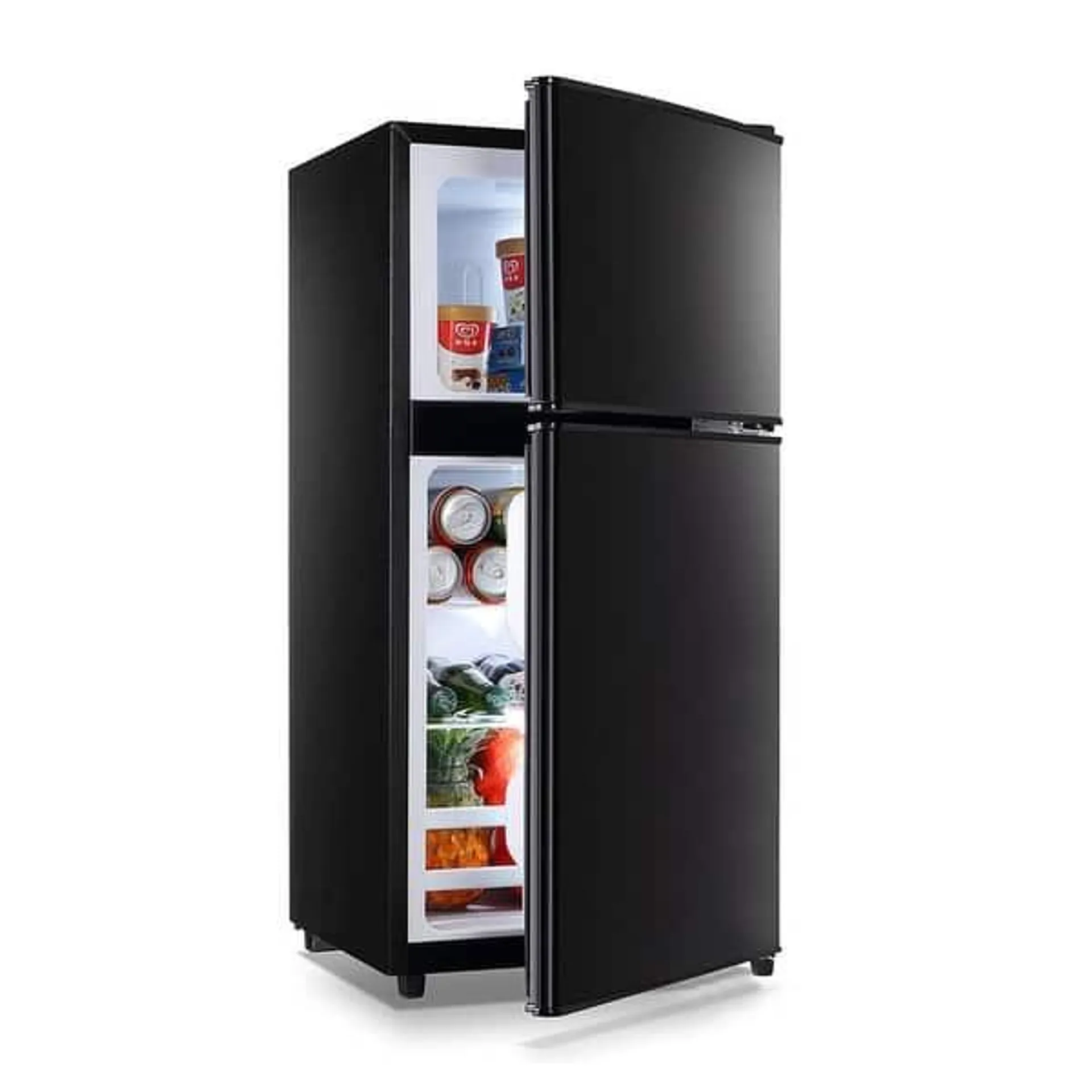 JEREMY CASS 3.5 Cu.Ft Compact Refrigerator Mini Fridge with Freezer and 7 Level Thermostat Removable Shelves