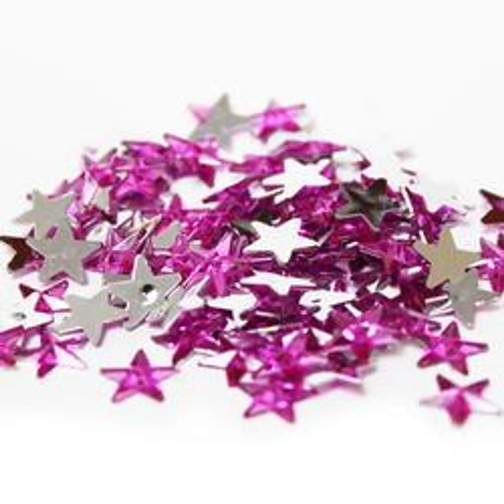 Fuchsia Flat Back Star Rhinestones (Approx. 120 pieces)