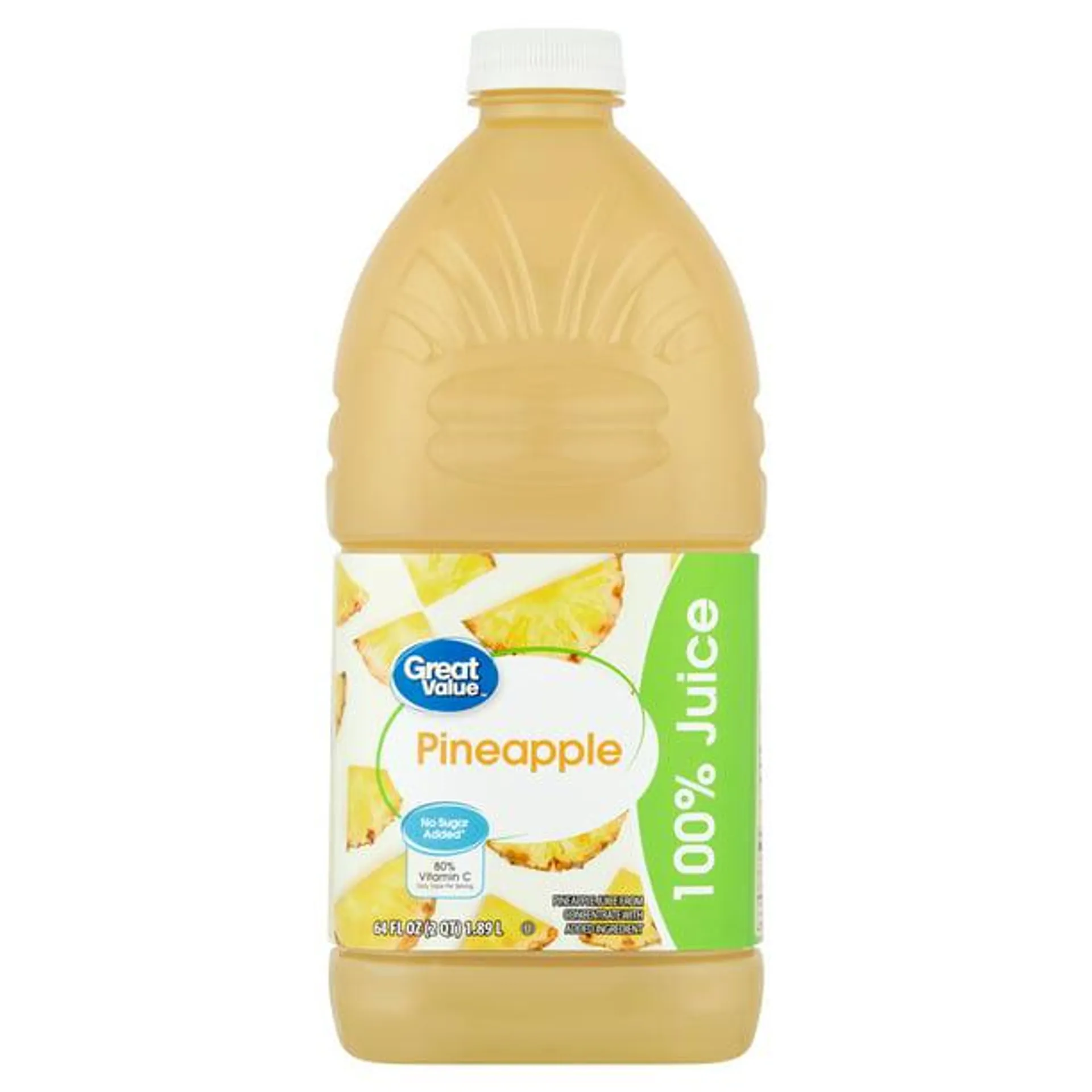 Great Value Pineapple 100% Juice, 64 fl oz