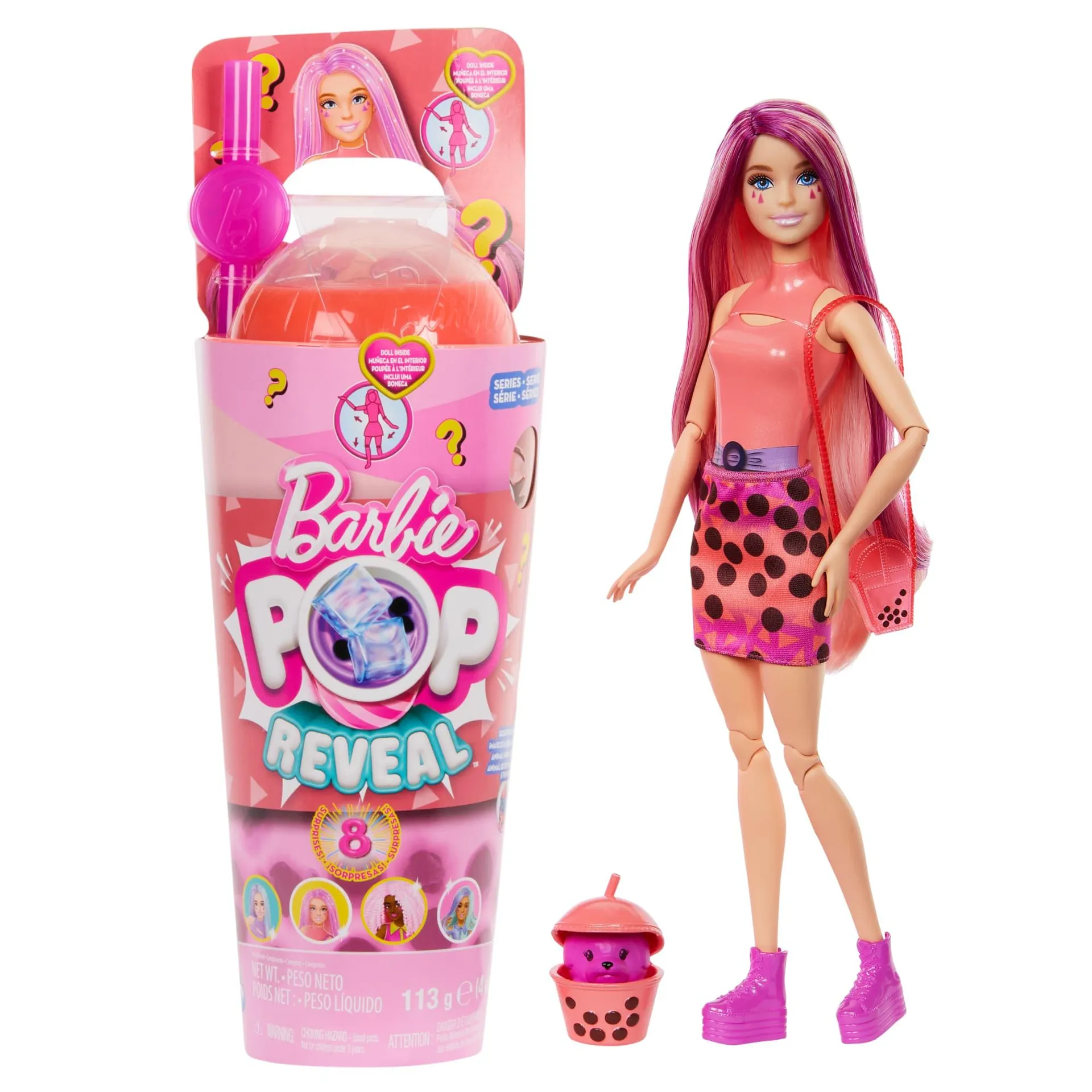 Barbie Pop Reveal Bubble Tea Series Fashion Doll & Accessories Set With 8 Surprises