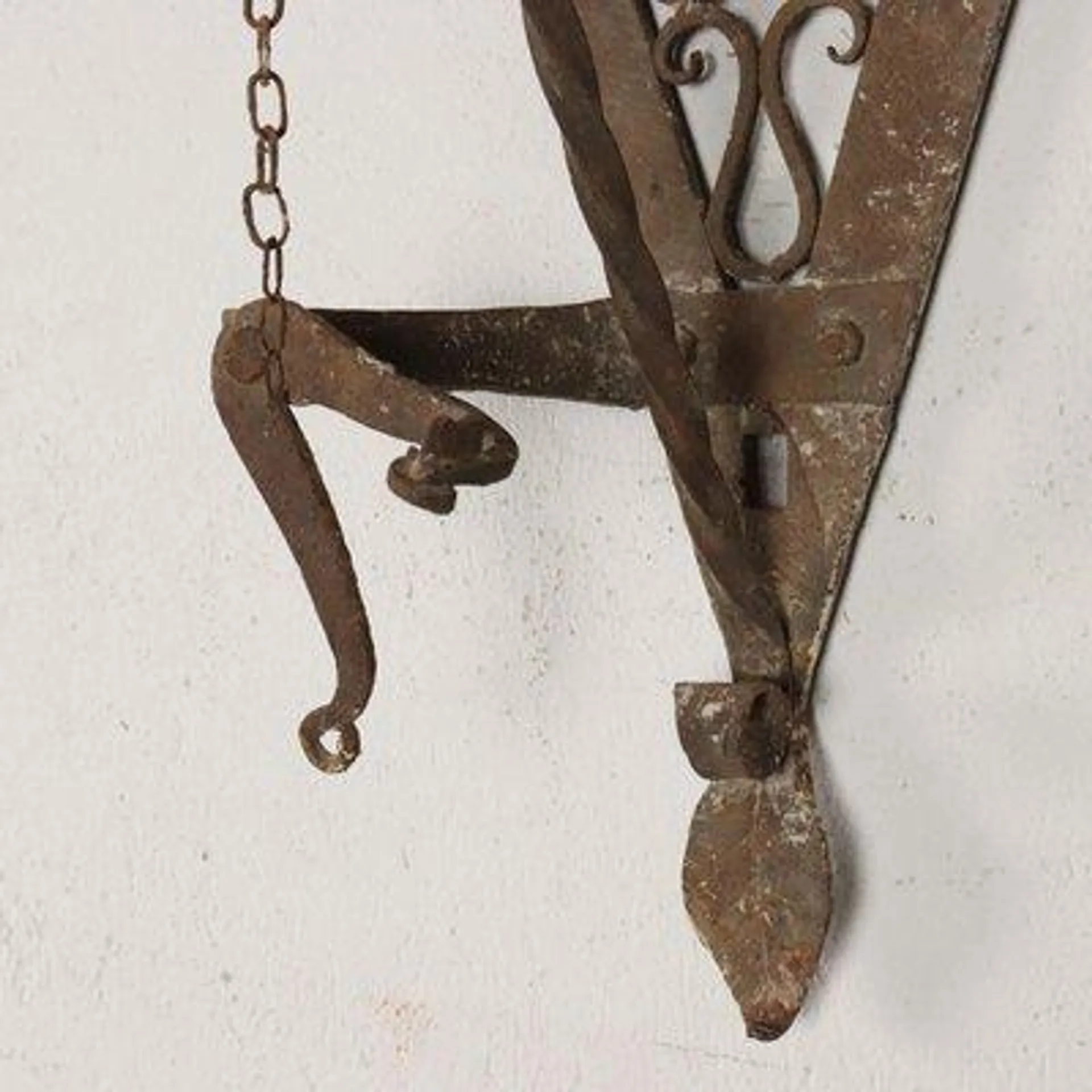 Wrought Iron Wall Torch Holder with Bell