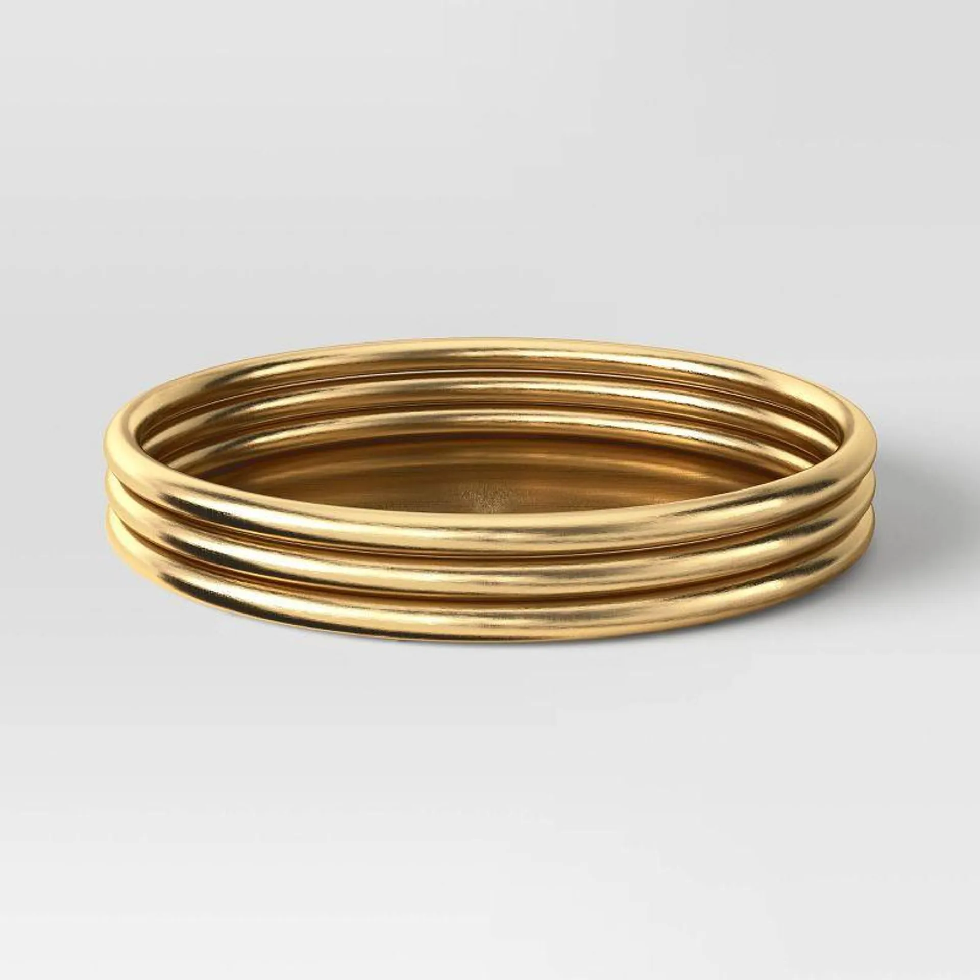 Metal Ribbed Decorative Tray Gold - Threshold™