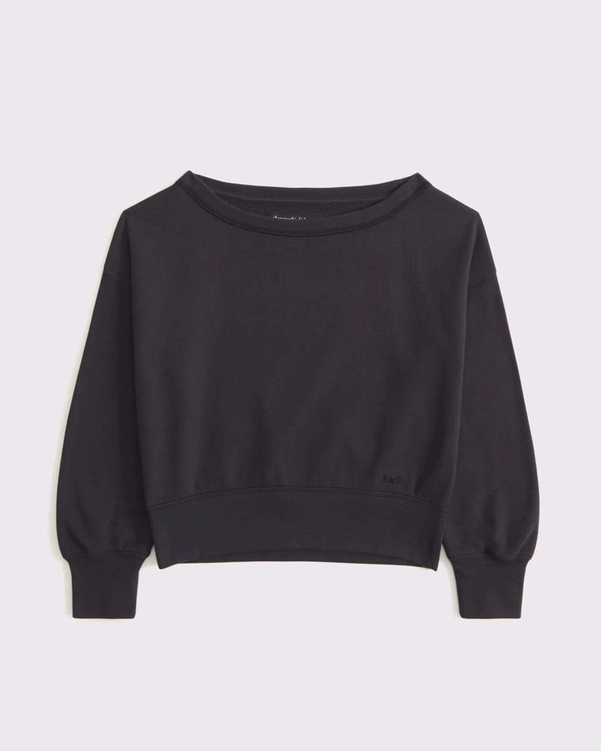 essential sunday off-the-shoulder sweatshirt