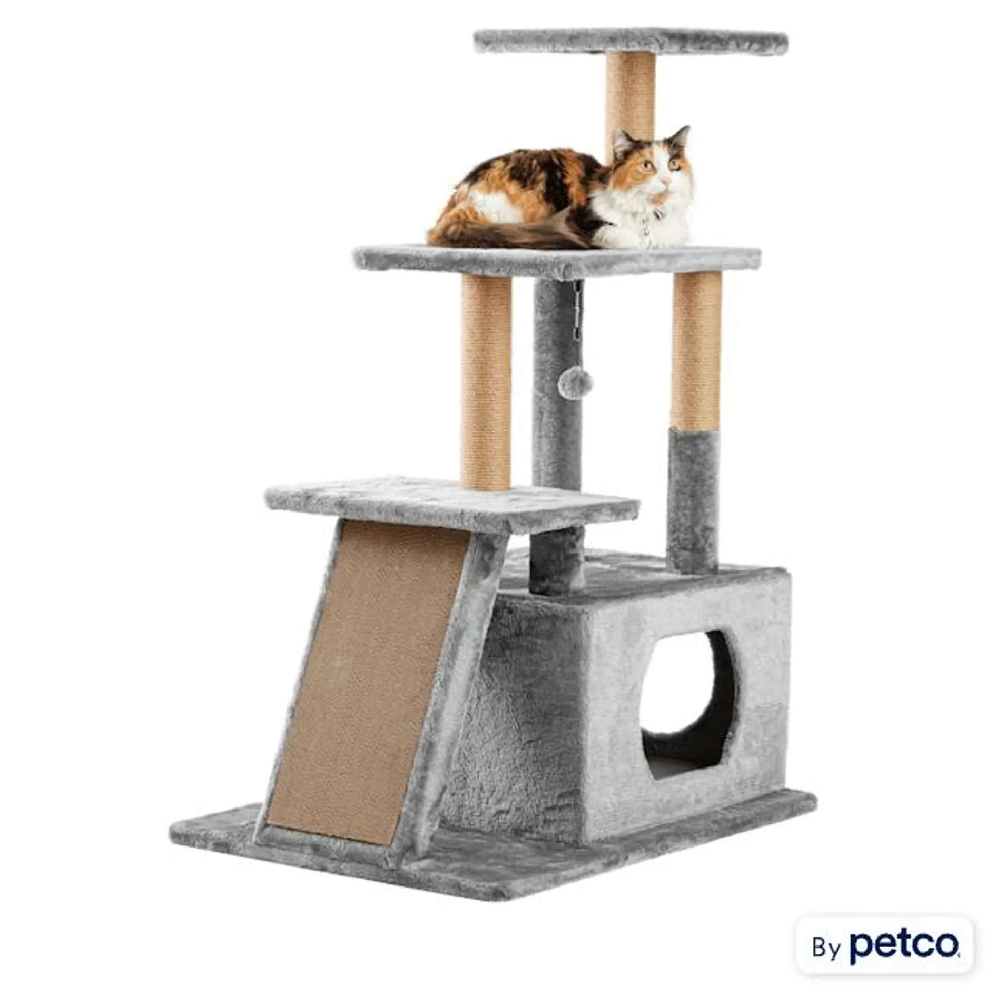 EveryYay Lookout Loft 4-Level Cat Tree for Big & Senior Cats, 46" H