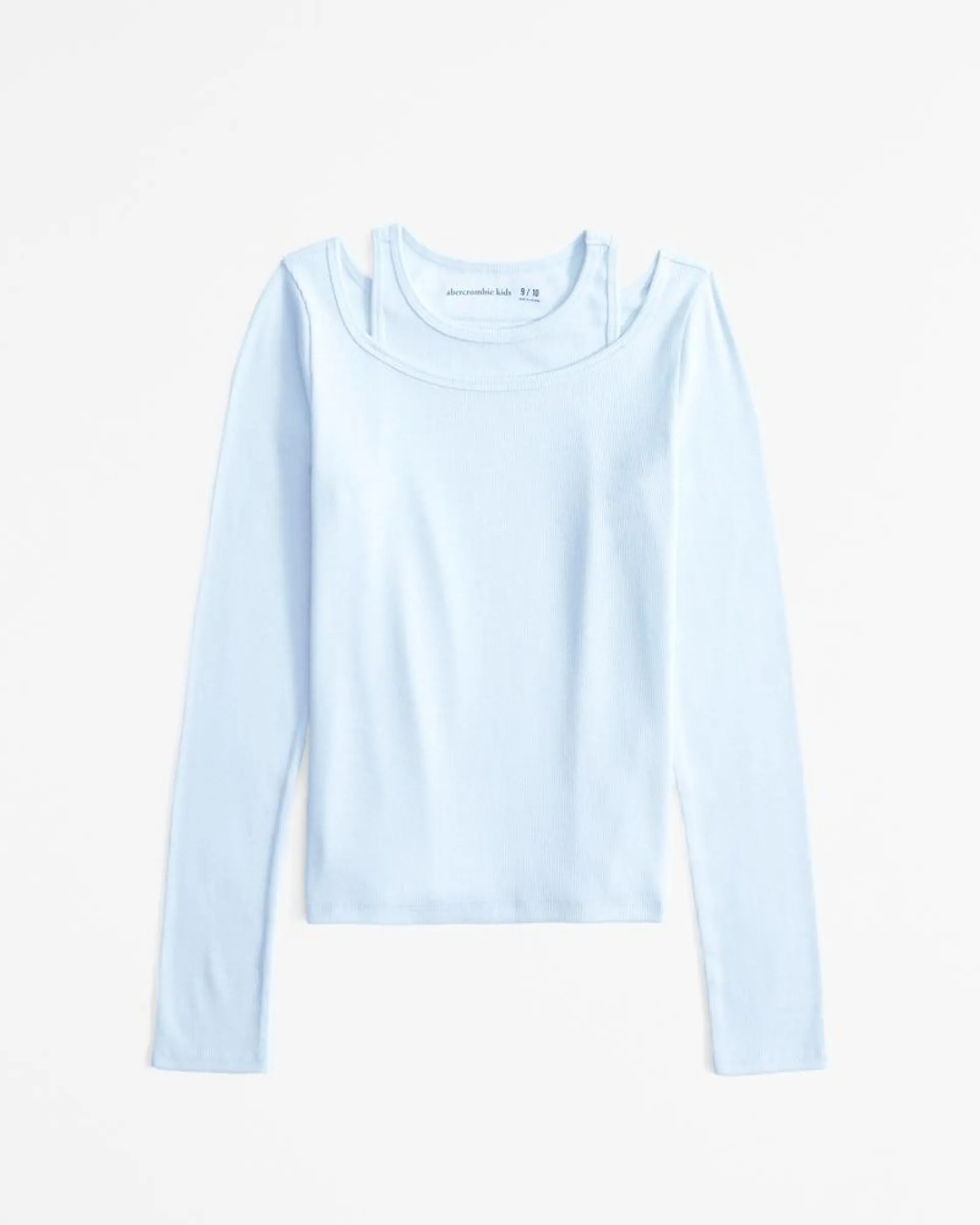 long-sleeve layerable rib tee