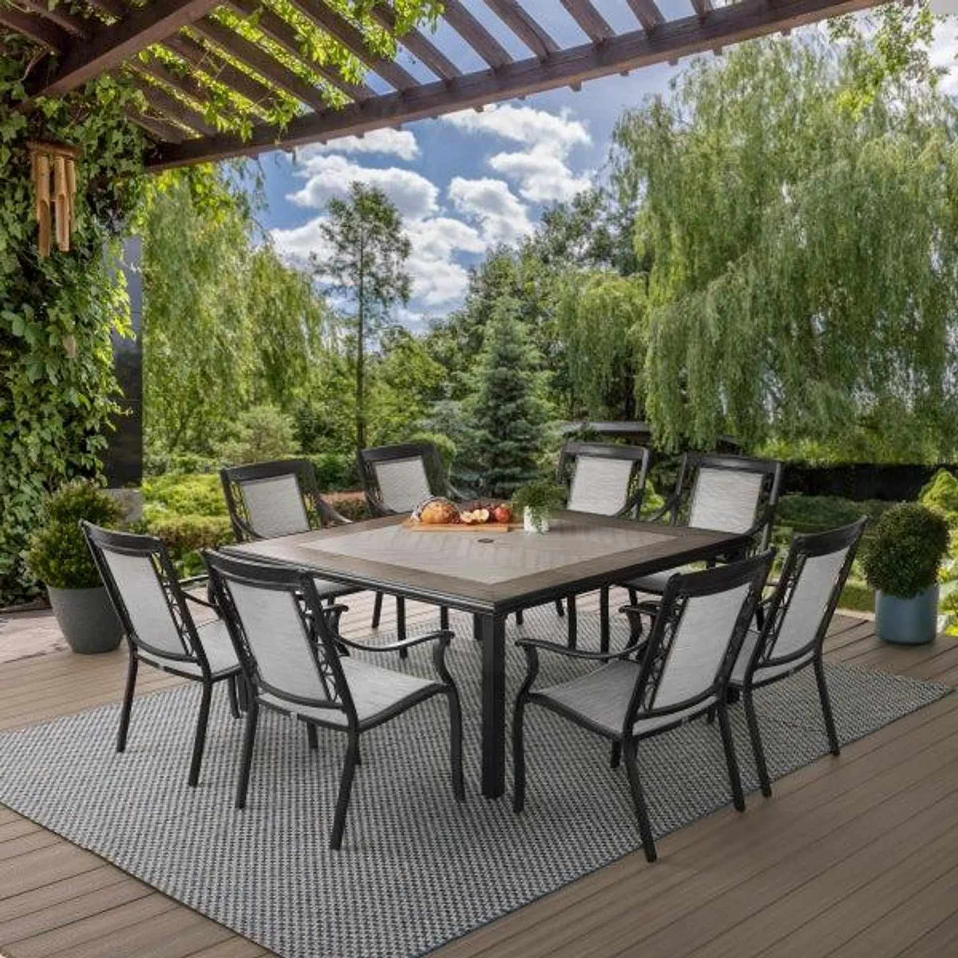 Agio Kimberling 9-piece Sling Outdoor Dining Set