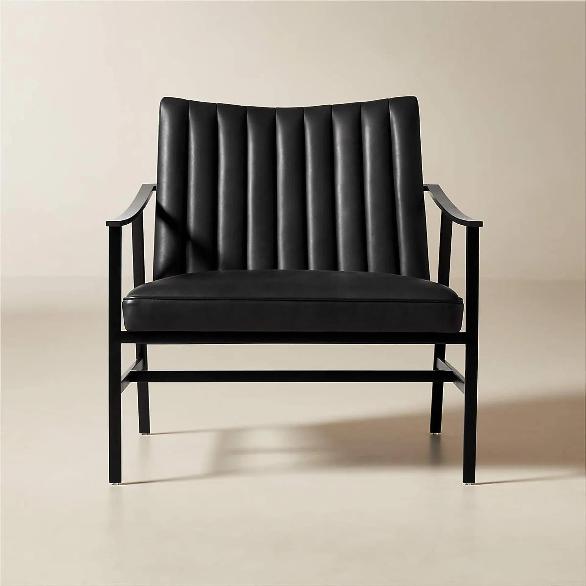 Blair Black Leather Accent Chair by Paul McCobb