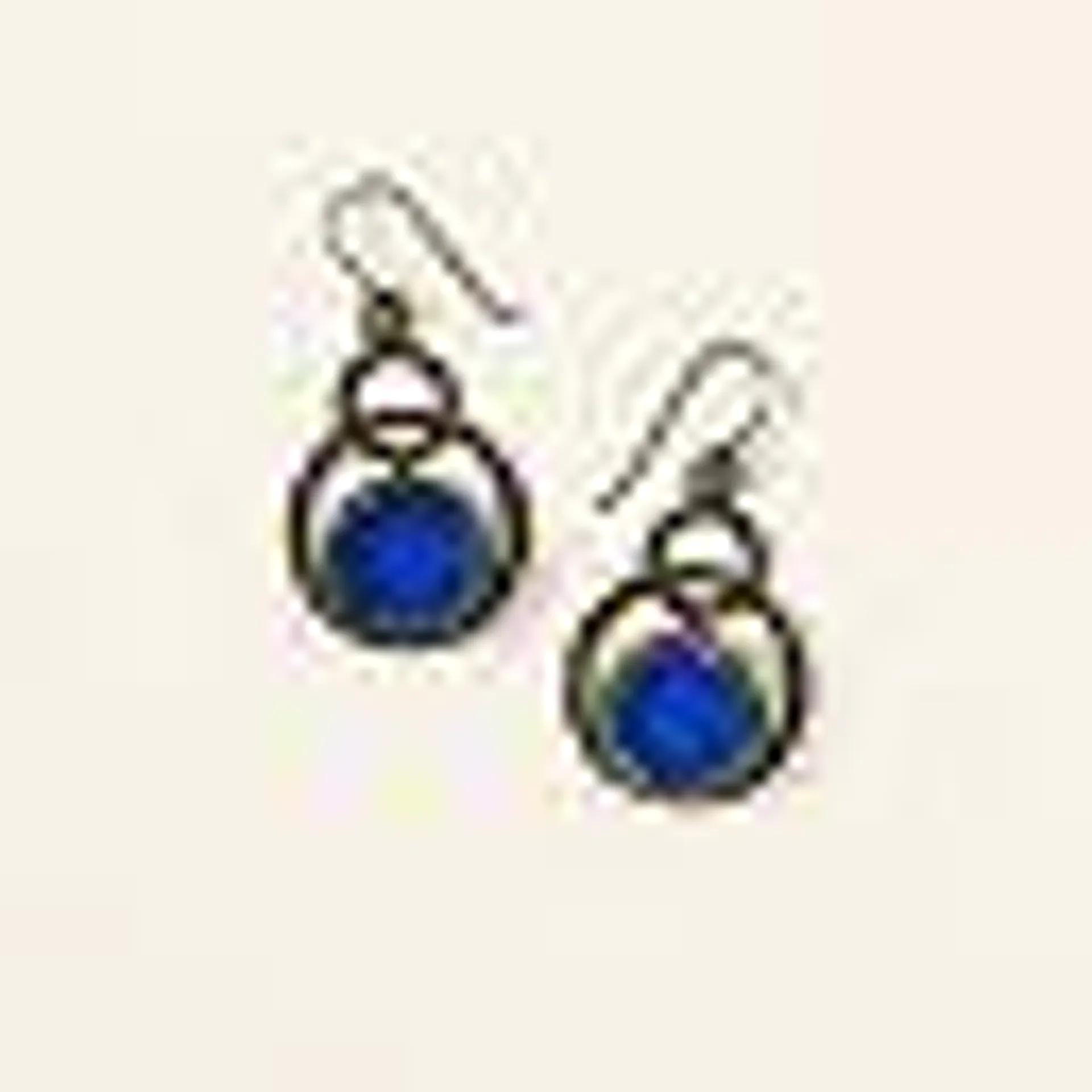 Sapphire Blue Stained Glass Eclipse Earrings