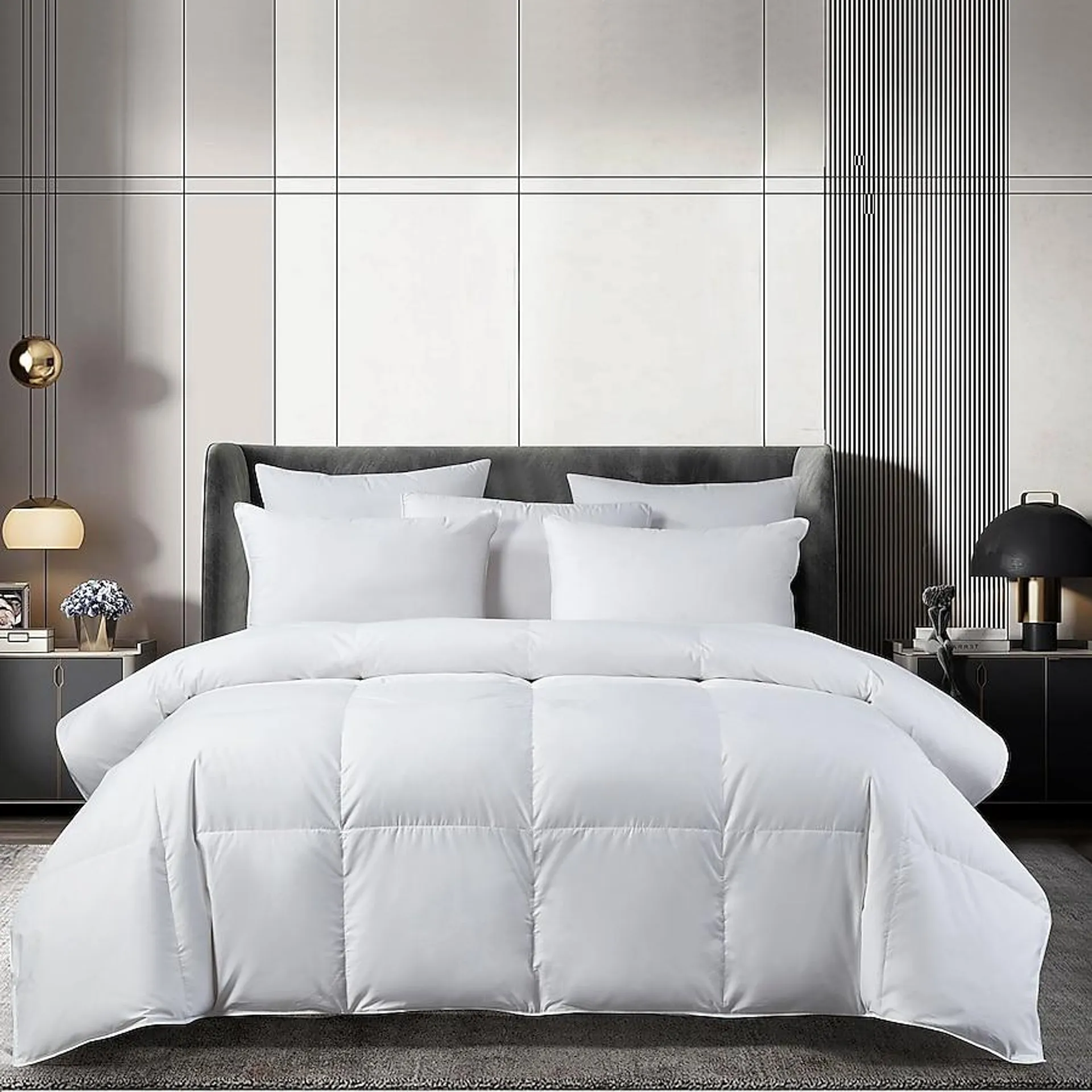 Beautyrest White Solid King Comforter Cotton with (Down Fill)