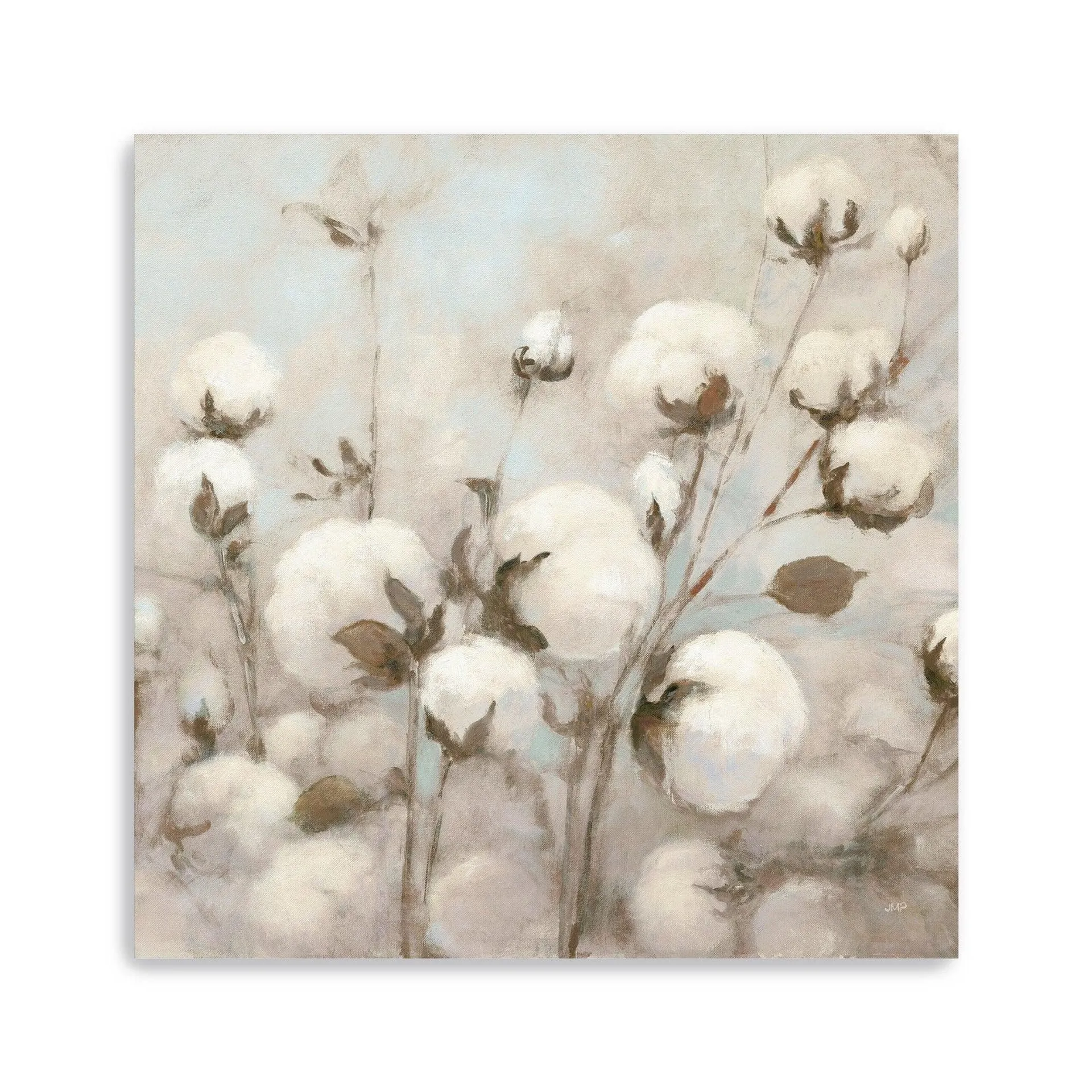 Cotton Field Crop Neutral Canvas Giclee Wall Art