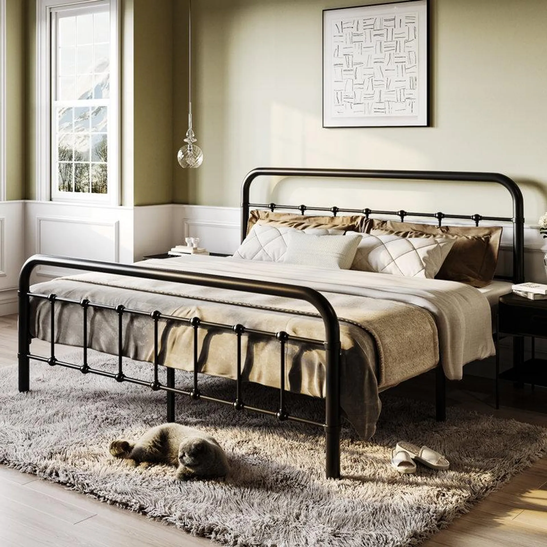 Kawamoto Metal Platform Bed