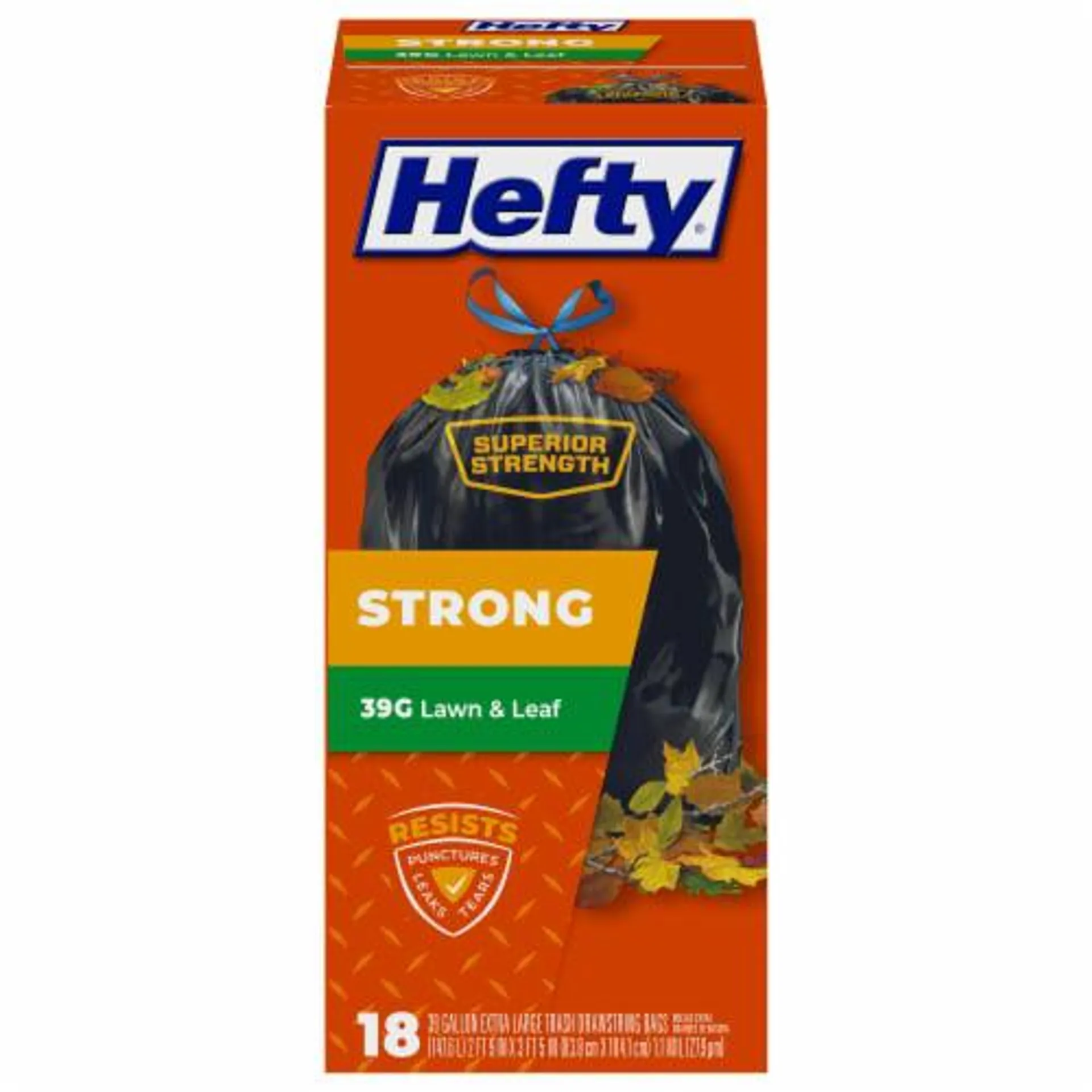 Hefty® Strong Lawn & Leaf 39-Gallon Extra Large Drawstring Trash Bags