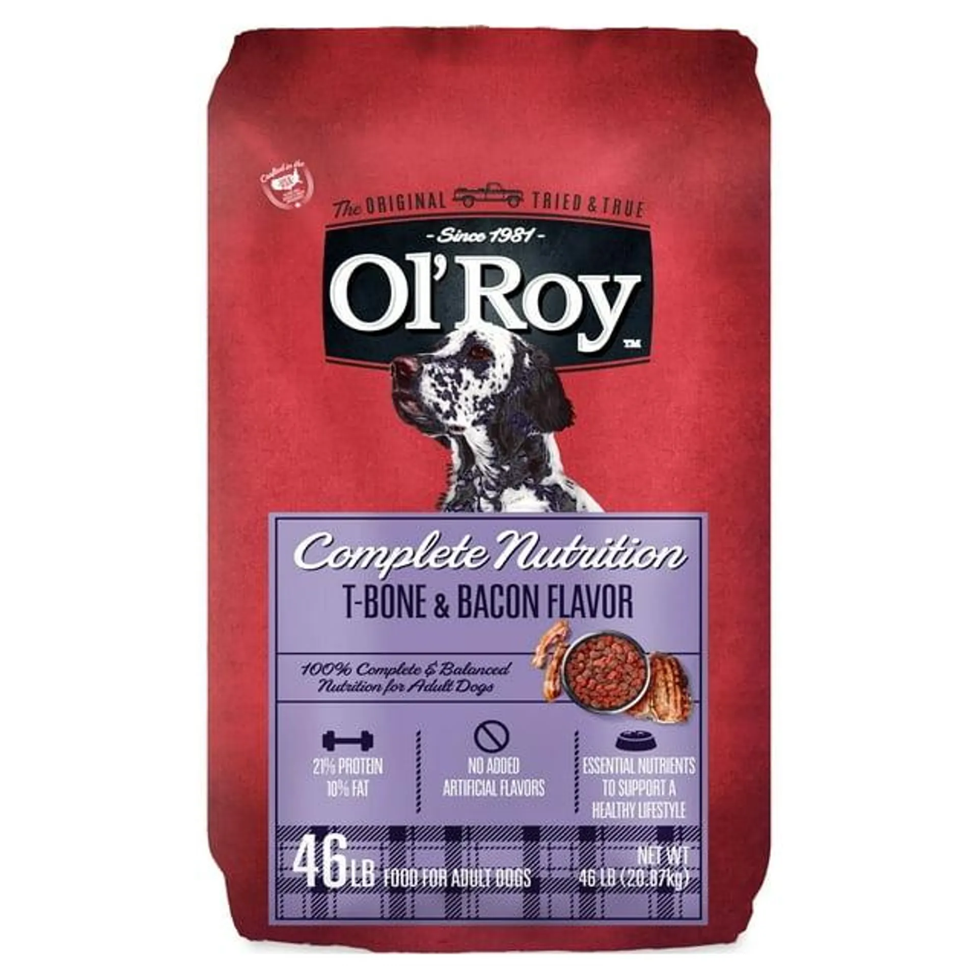 Ol' Roy Complete Nutrition T-Bone & Bacon Flavor Dry Dog Food, 46 lbs