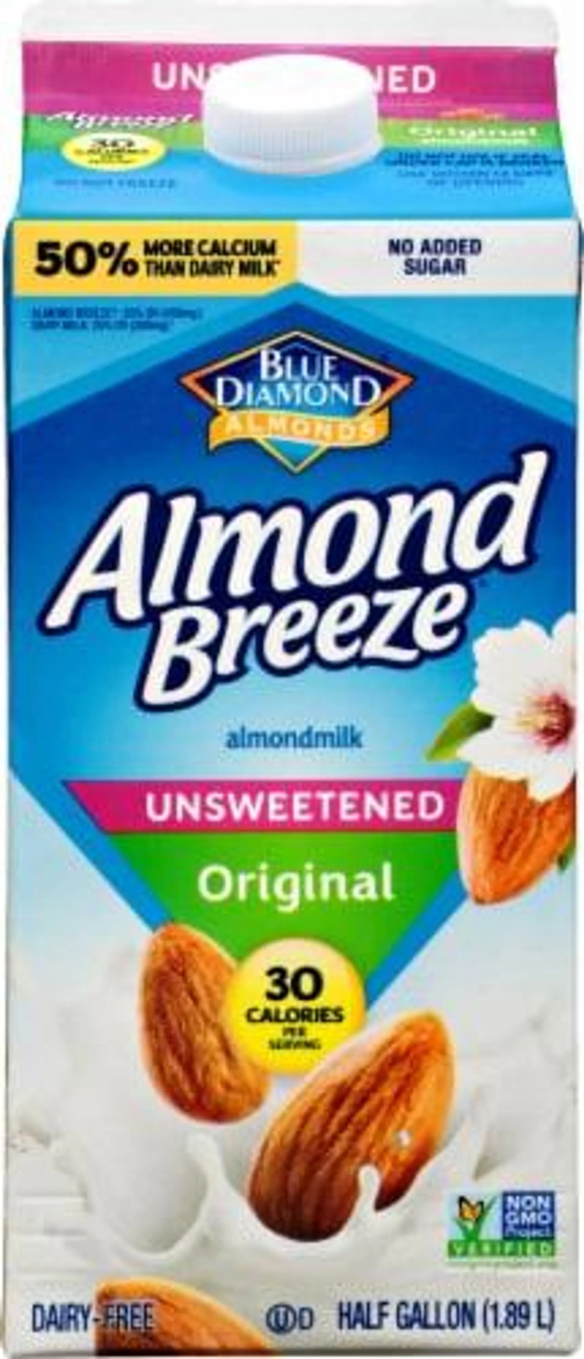 Almond Breeze® Dairy Free Unsweetened Original Almond Milk Half Gallon