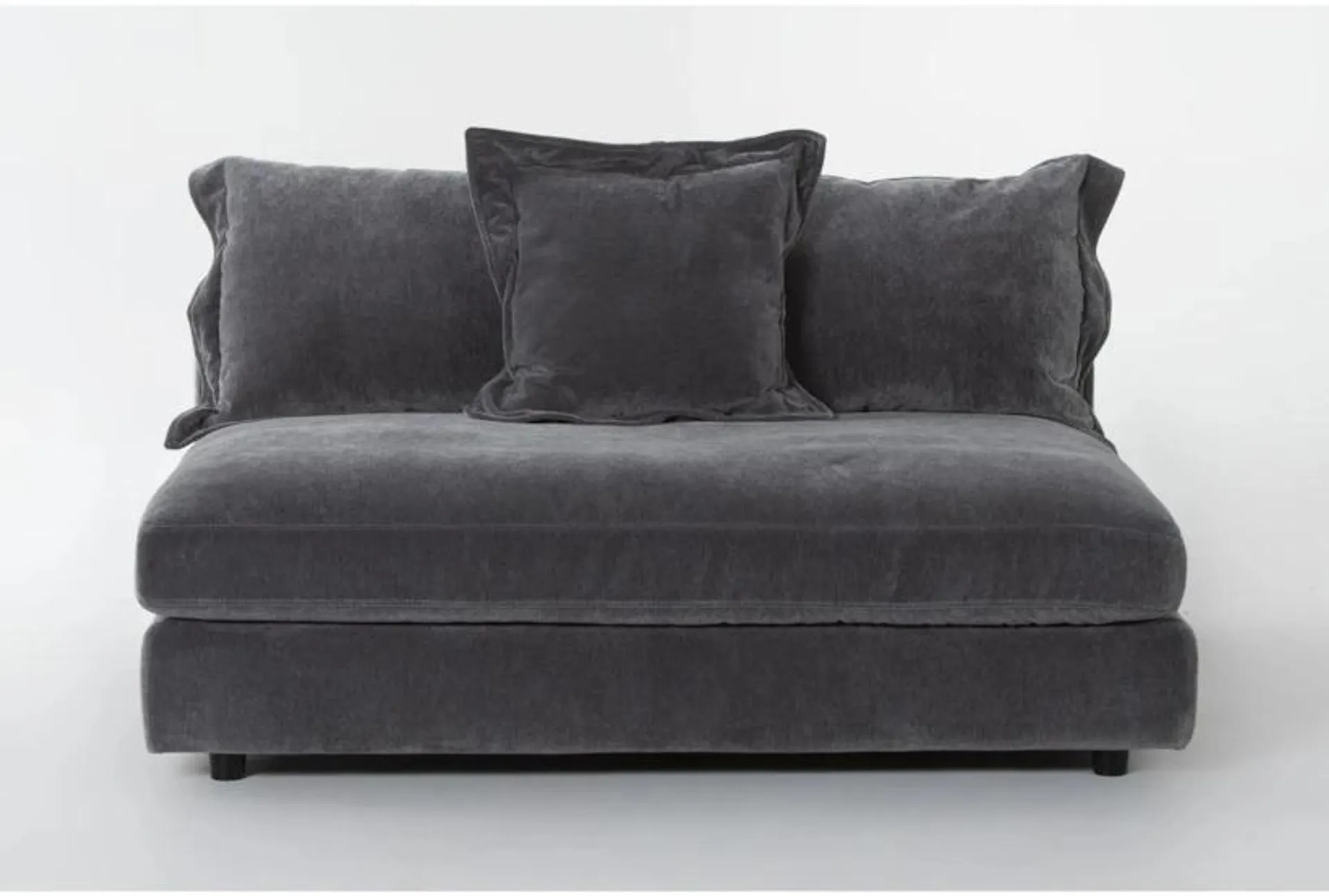 Supreme Lounger Storm Grey Fabric 60" Oversized Armless Modular Sofa