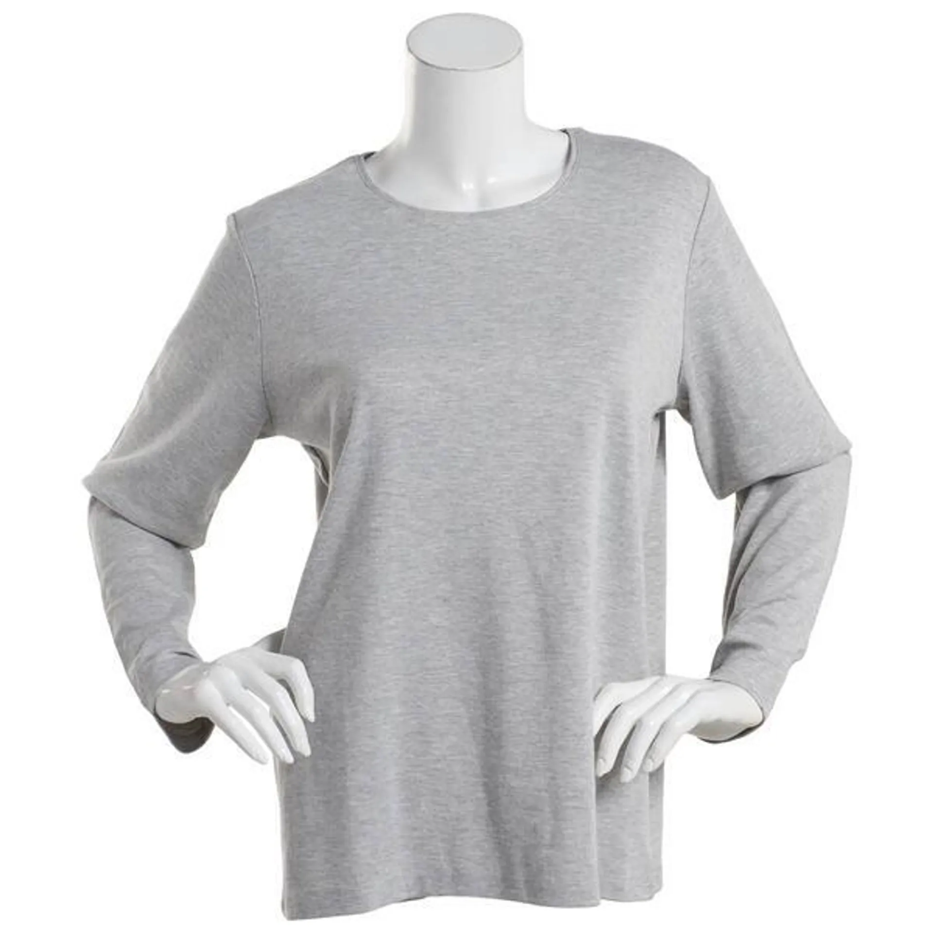 Plus Size Hasting & Smith Long Sleeve Solid Crew Neck Tee