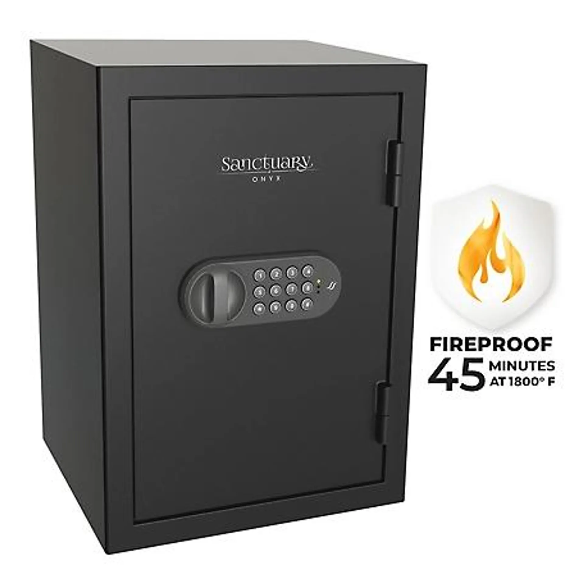 Sanctuary 1.34 cu. ft. Electronic Lock Onyx Fireproof Home & Office Safe, Matte Black