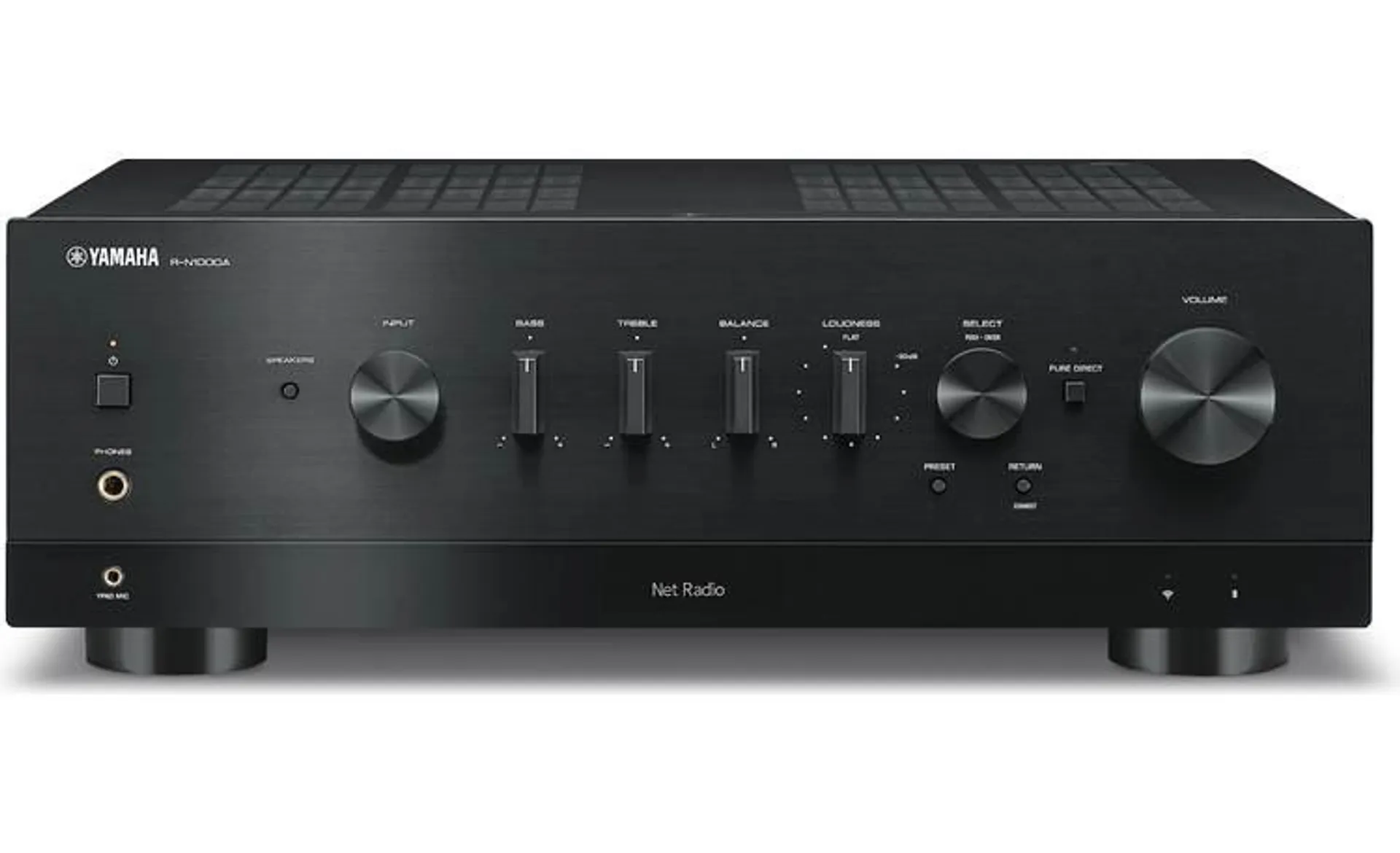 Yamaha R-N1000A Stereo receiver with Wi-Fi, Bluetooth®, Apple AirPlay® 2, and HDMI (Black)