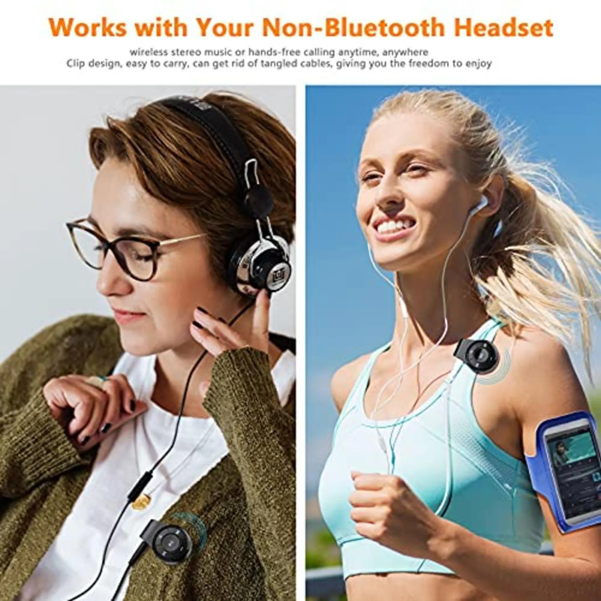 BlueByte Bluetooth Receiver/Car Kit, Bluebyte Clip Wireless Audio Receiver for Headphones car Audio,Wireless Adapter Support Hands-Free C