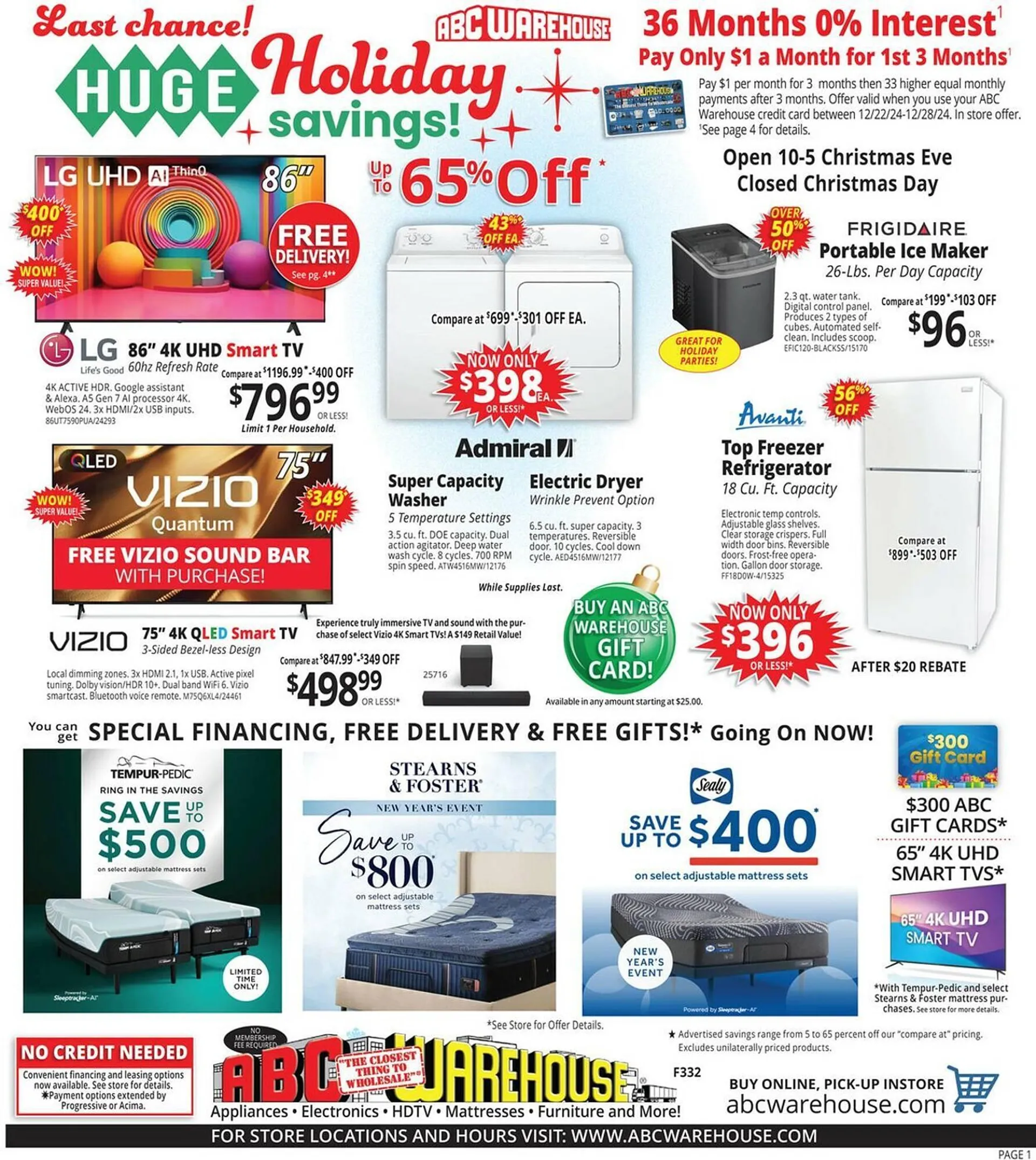 ABC Warehouse Weekly Ad - 1